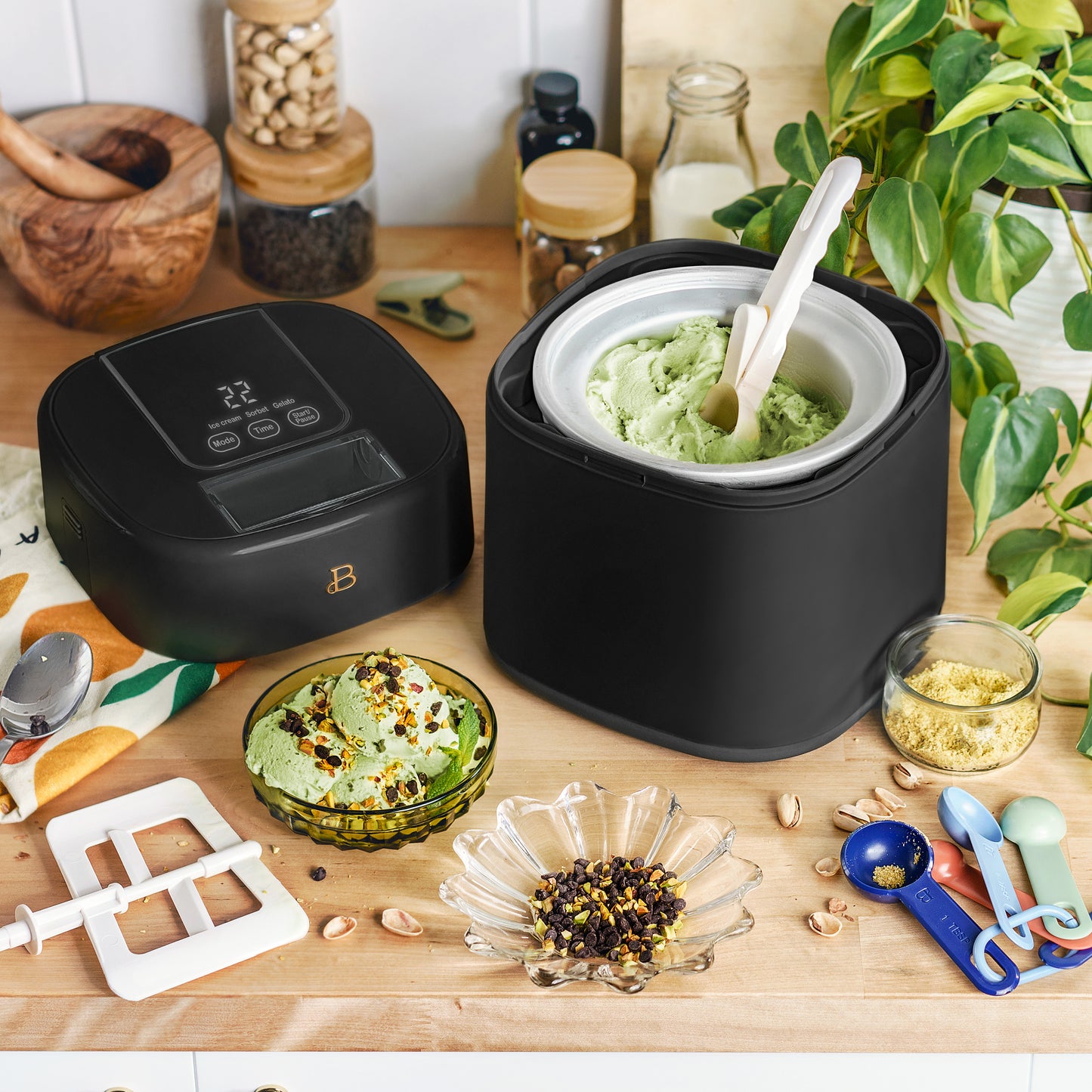 1.5 Qt Ice Cream Maker with Touch Activated Display, Black Sesame by Drew Barrymore