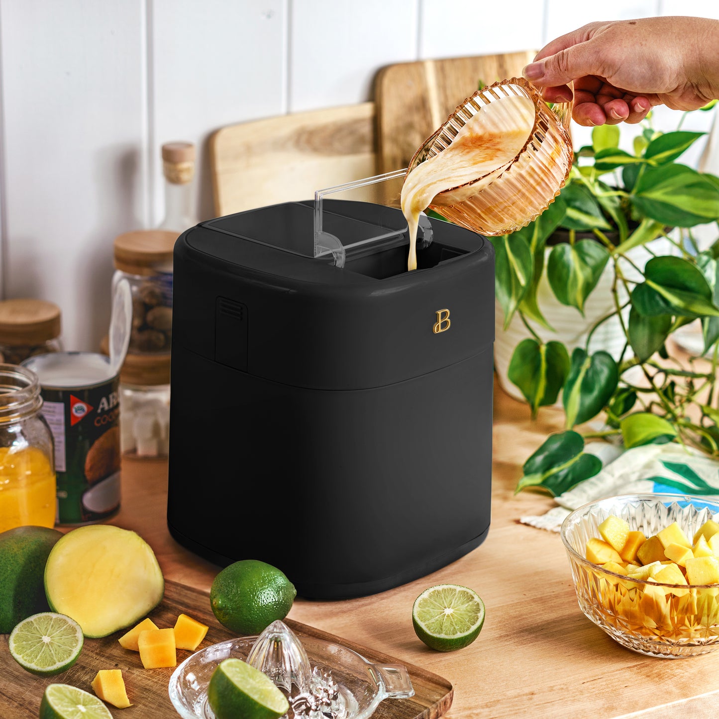1.5 Qt Ice Cream Maker with Touch Activated Display, Black Sesame by Drew Barrymore