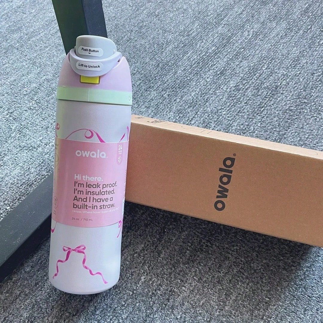 Owala Freesip 32Oz – Urban Outfitters Edition, Flower Crown, Tea Time Pink Hydration Bottle, Pillow Fight Cherry, Candy Coated