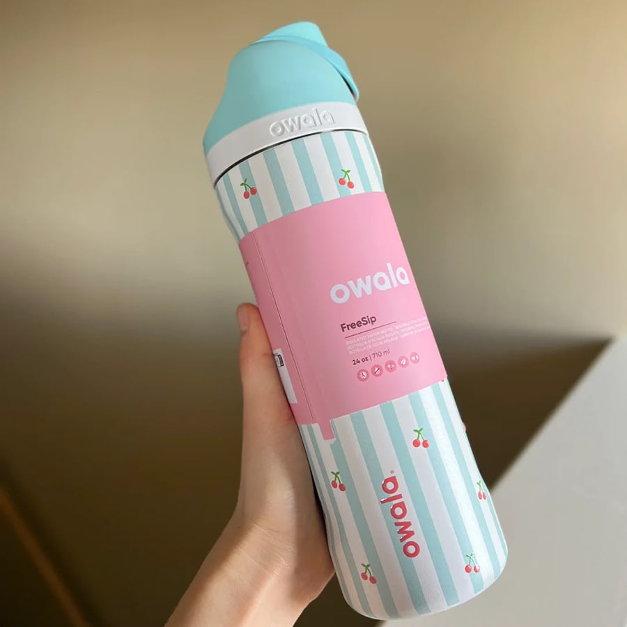 OWALAs FreeSip Limited Edition Water Bottle Pillow Fight Cherry 24Oz/32Oz