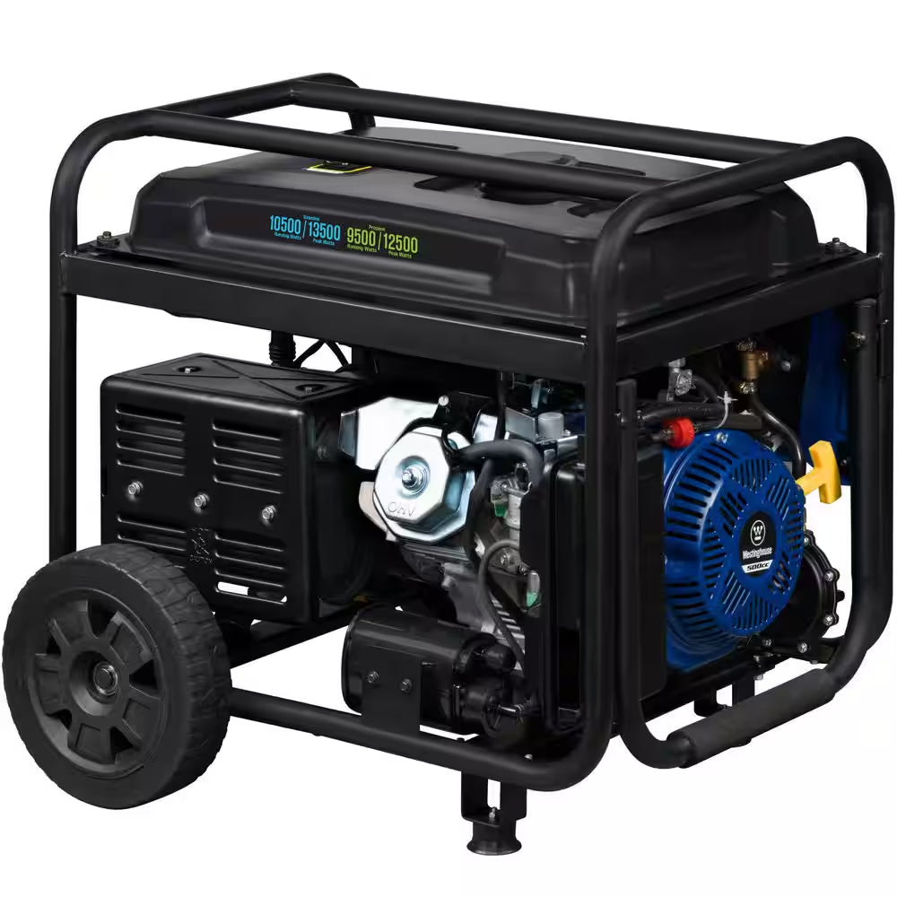 13,500-Watt/10,500-Watt Remote Start Dual Fuel Gas and Propane Portable Generator with 50A Outlet, CO Sensor
