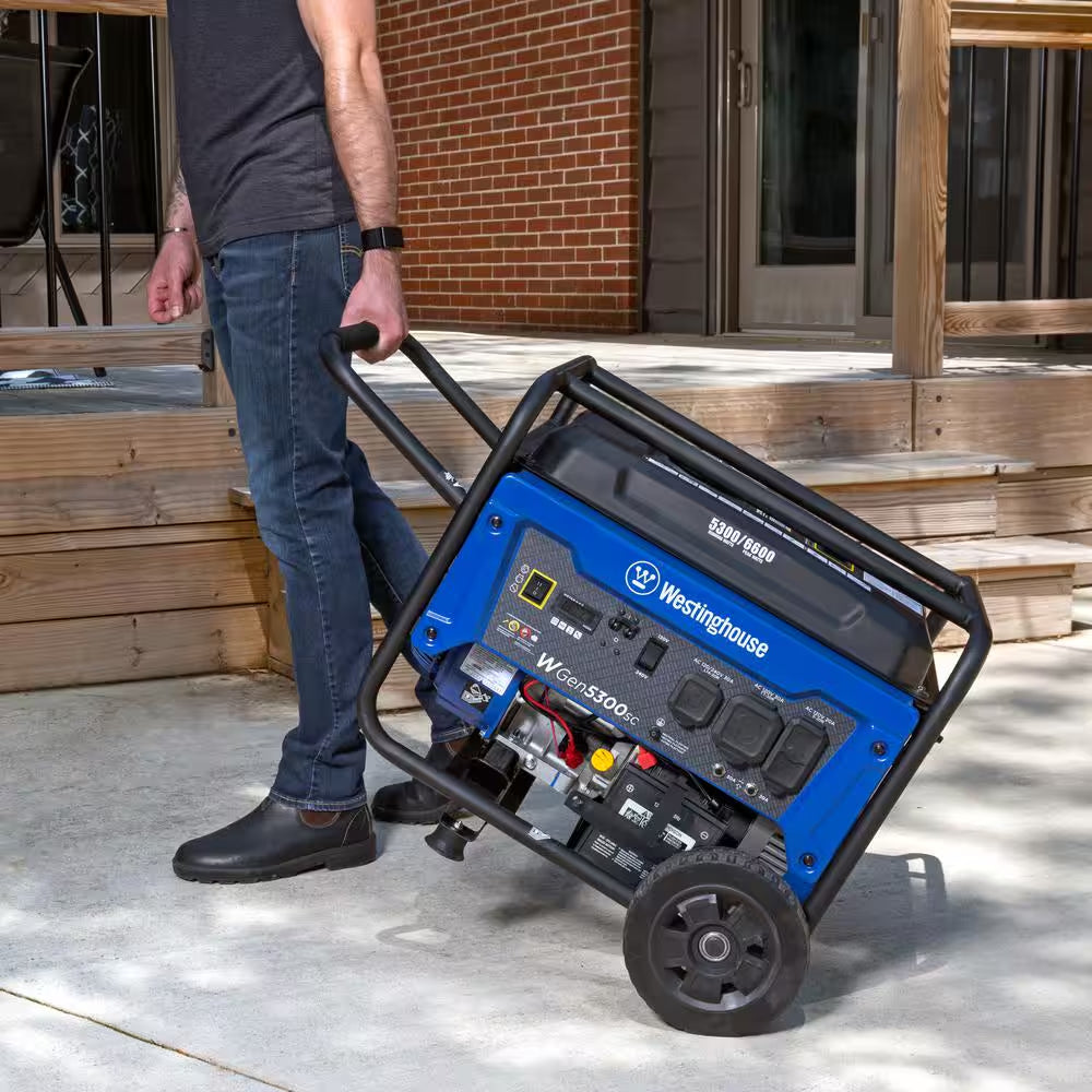 6,600/5,300-Watt Gas Powered Portable Generator with Electric Start, 30A 120/240V Outlet