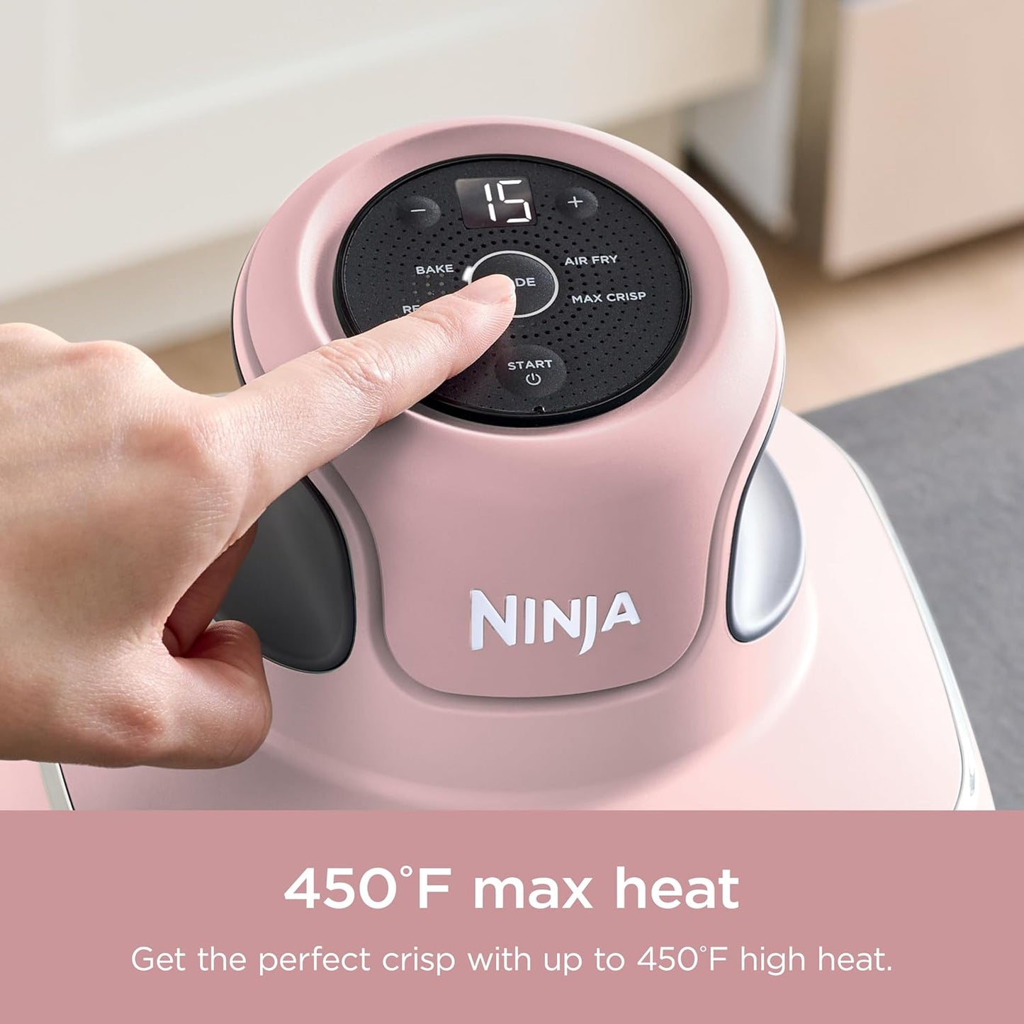 Crispi 4-In-1 Portable Glass Air Fryer Cooking System, 4 QT & 6 Cup Glass Containers with Storage Lids, Easy Meals, Microwave, Freezer & Dishwasher Safe, Air Fry, Bake, & More, Pink, FN101PK