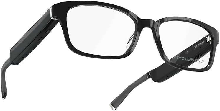 Echo Frames (3Rd Gen) | Smart Glasses with Alexa | Rectangle Frames in Classic Black with Prescription Ready Lenses
