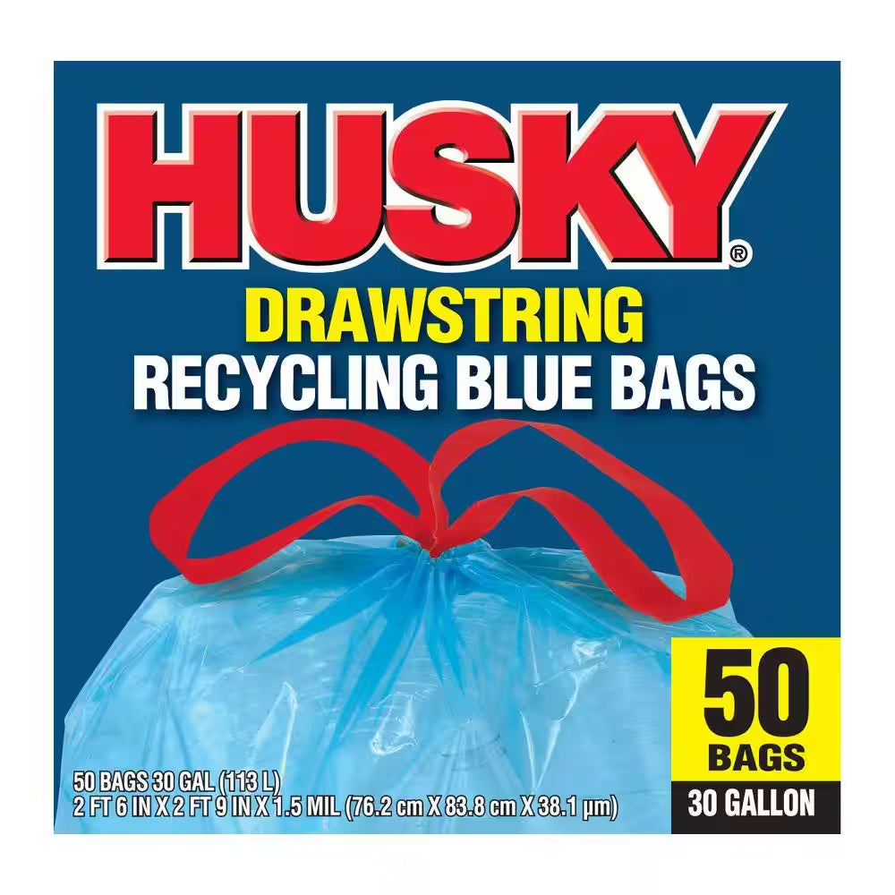 30 Gal. Blue Recycling Bags (50-Count)