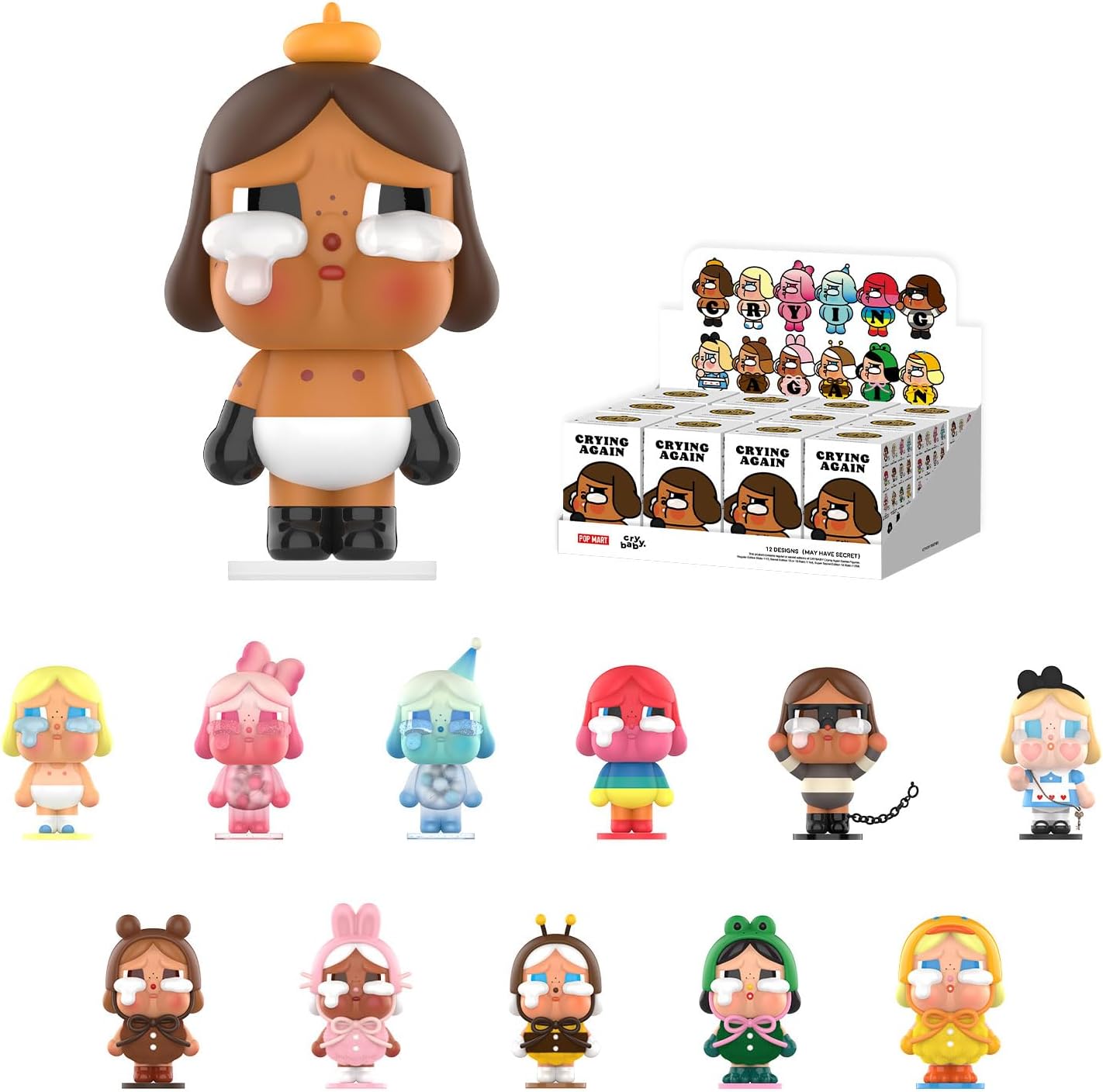Crybaby Crying Again Series Figures, Crybaby Blind Box Figures, Random Design Action Figures Collectible Toys Home Decorations, Holiday Birthday Gifts, Single Box