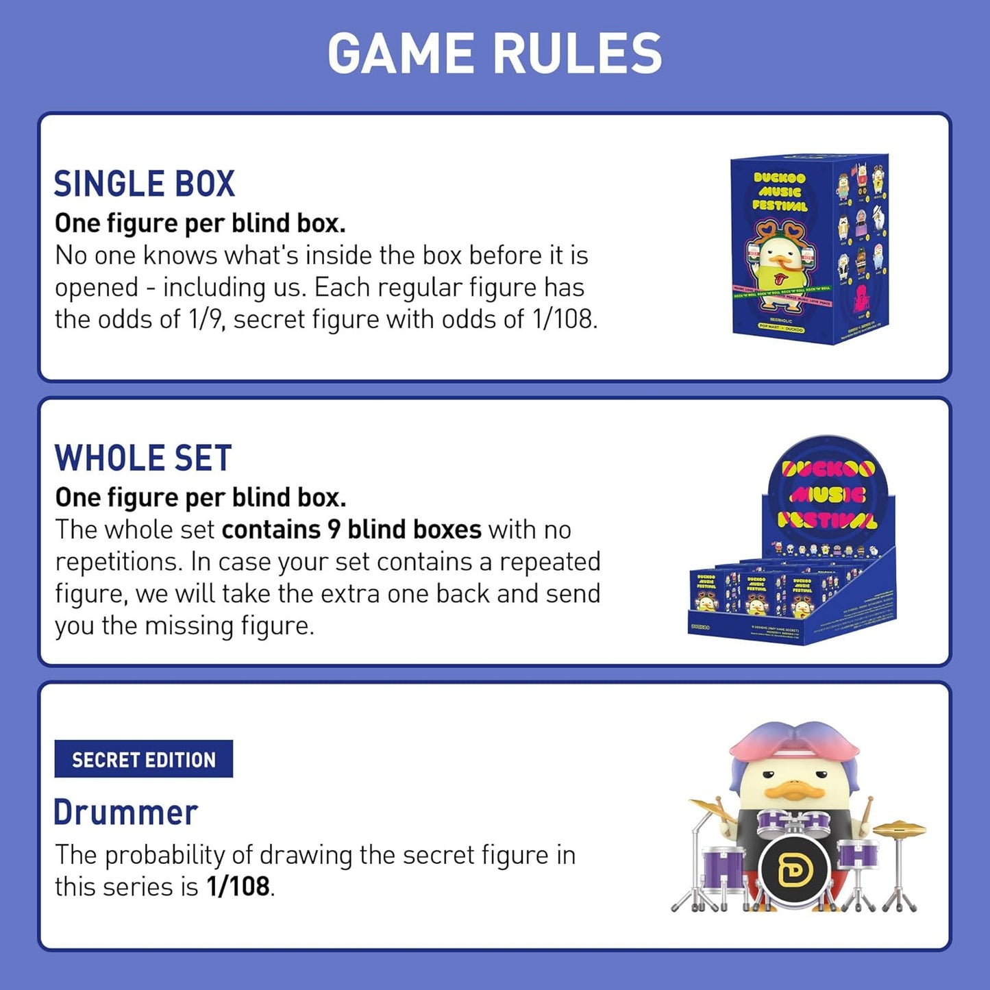 DUCKOO Music Festival Series Blind Box Figures, Random Design Action Figures Collectible Toys Home Decorations, Holiday Birthday Gifts for Girls and Boys, Single Box