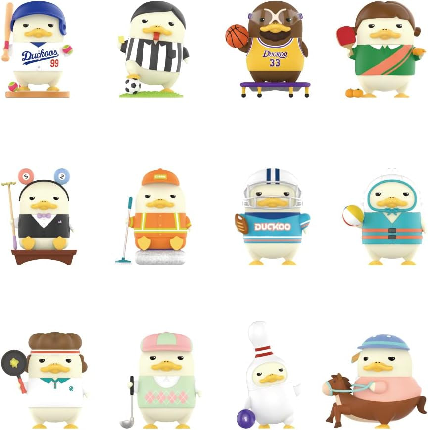 DUCKOO Ball Club Series, 12Pcs DUCKOO Blind Box Figures, Random Design Action Figures Collectible Toys Home Decorations, Holiday Birthday Gifts for Girls and Boys, Whole Set