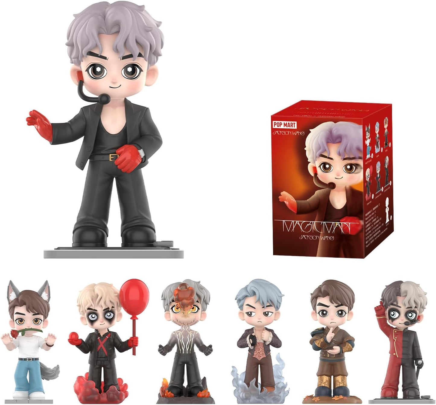 Jackson Wang Magic Man Series Figures, Blind Box Figures, Random Design Action Figures Collectible Toys Home Decorations, Holiday Birthday Gifts for Girls and Boys, Single Box
