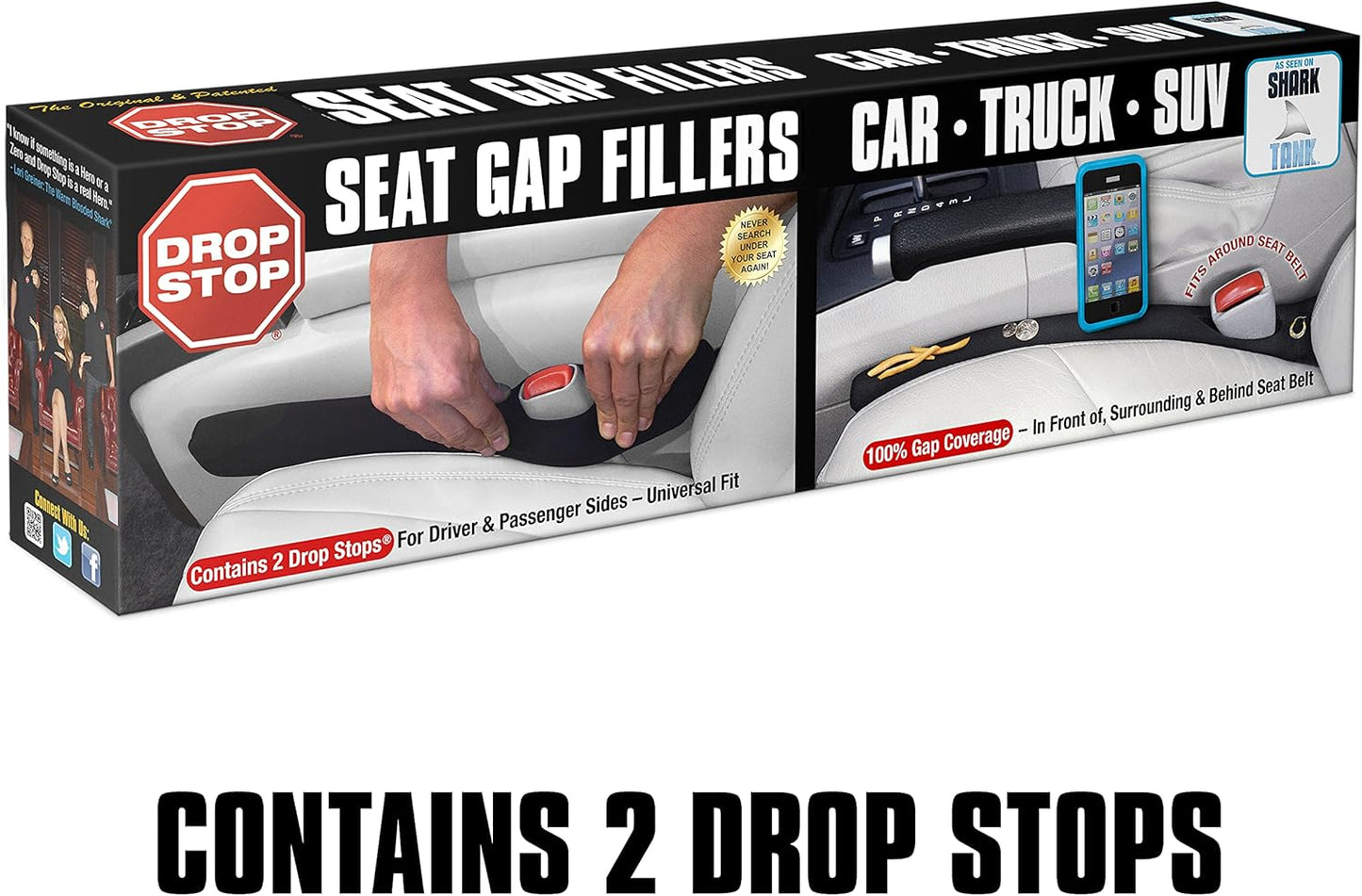 - the Original Patented Car Seat Gap Filler (As Seen on Shark Tank) - between Seats Console Organizer, Set of 2 and Slide Free Pad and Light