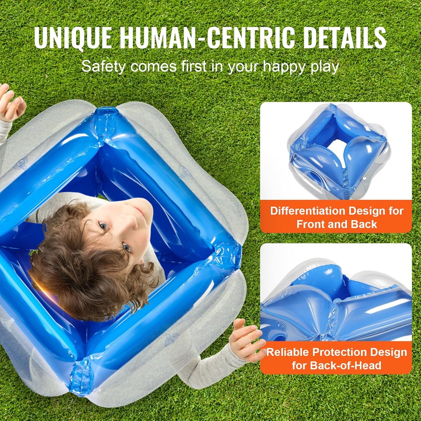 Inflatable Bumper Balls 2-Pack, 2FT/0.6M Body Sumo Zorb Balls for Kids, Durable PVC Human Hamster Bubble Balls for Child Outdoor Team Gaming Play, Bumper Bopper Toys for Playground, Yard, Park