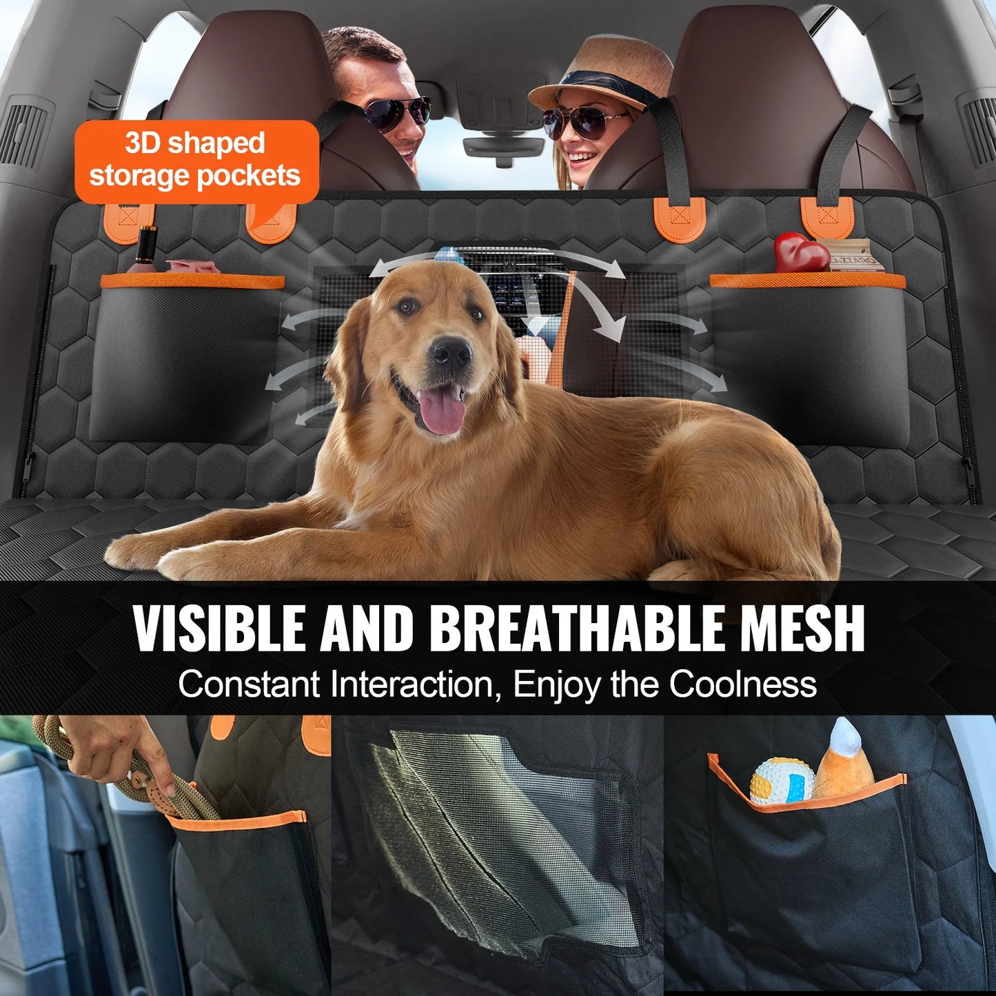 VEVOR 54 X 25.6 in Dog Car Seat Cover for Back Seat Waterproof 600D for Cars