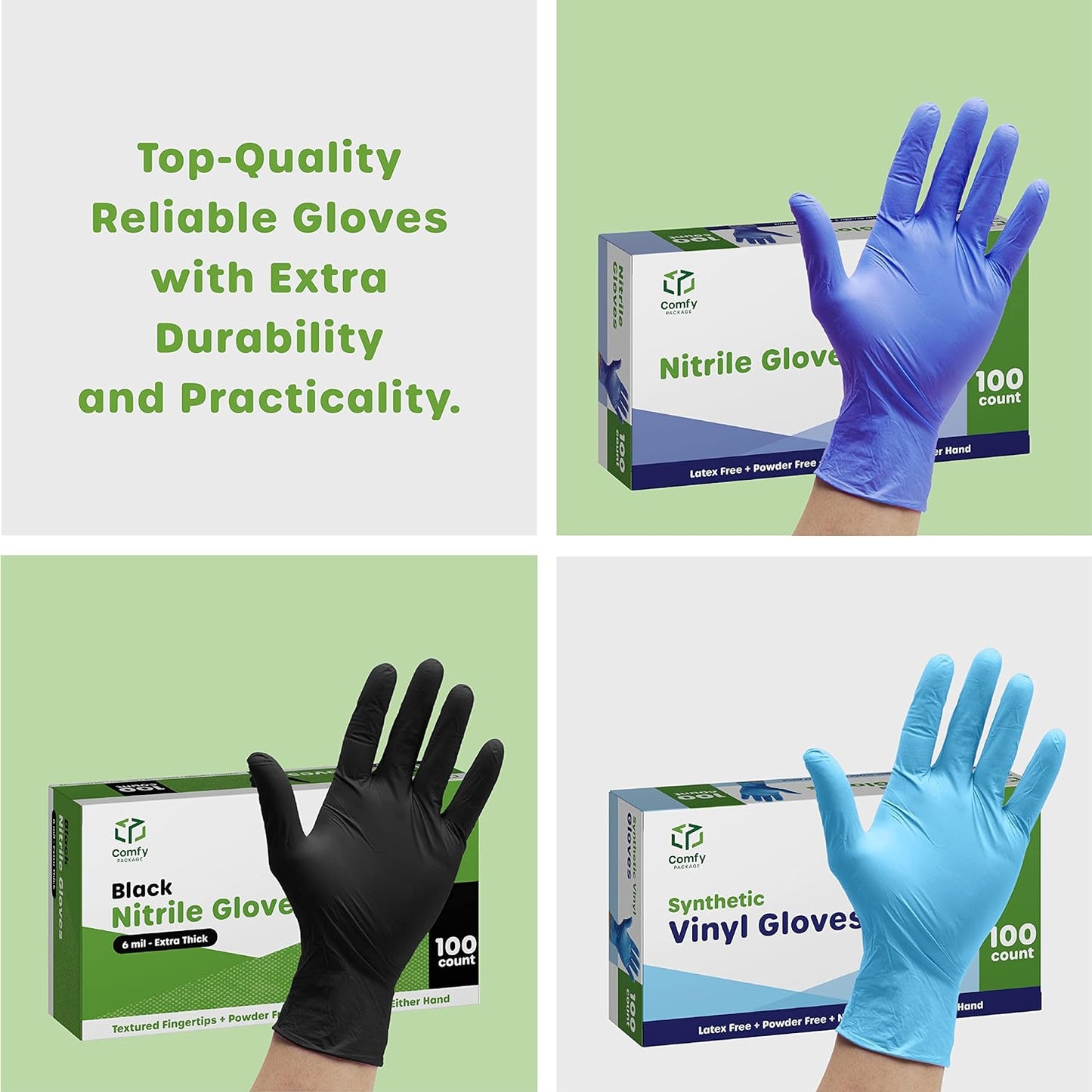 Disposable Vinyl Gloves, Powder Free, Latex Free, Clear Gloves for Cooking and Cleaning