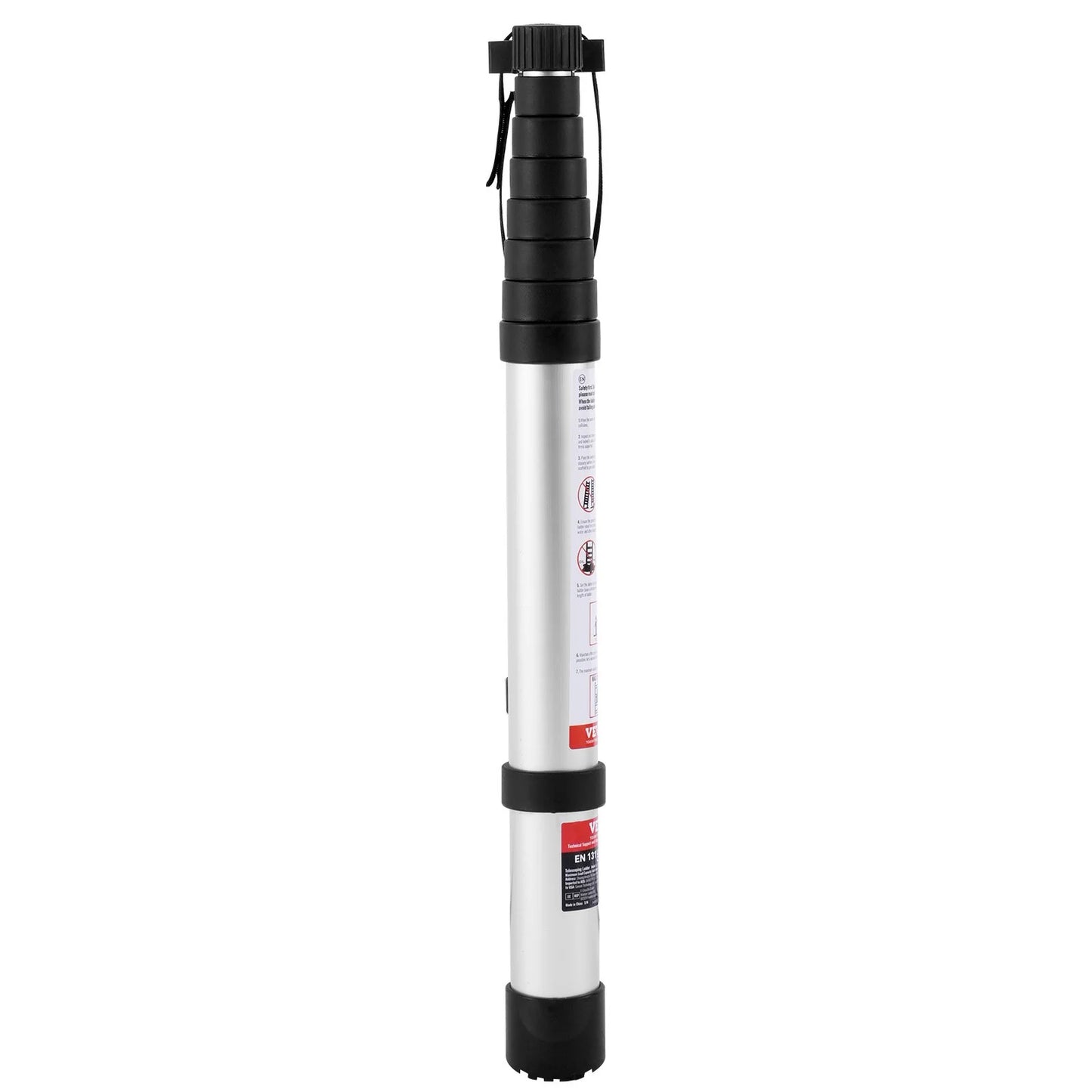 VEVOR Telescoping Extension Ladder 8.5FT One-Button Retraction 375 LBS Capacity