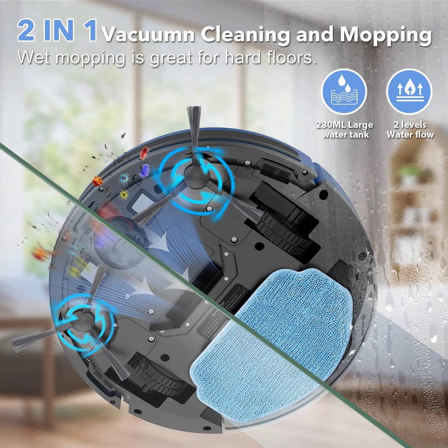 US Local Stock Autonomous Vacuum Cleaner Mop Automatic Cleaning Mopping Robot Multifunctional Aspirador Sweeping Dry Functions