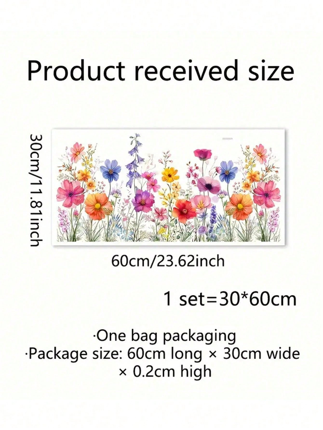 🌸 Garden Flower Window Film Sticker – Semi-Matte Removable PVC Glass Decor