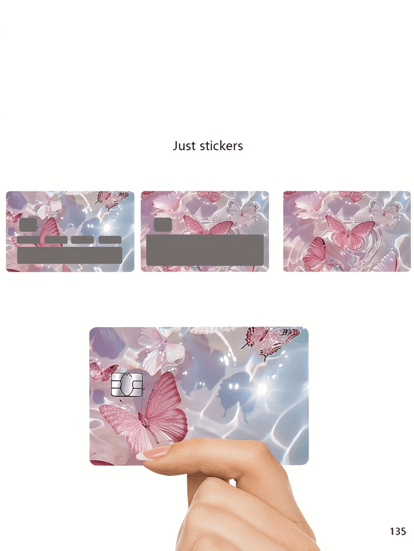 4Pcs Butterfly Credit/Debit Card Stickers – Colorful PVC Cartoon Card Skins, Fashionable & Durable