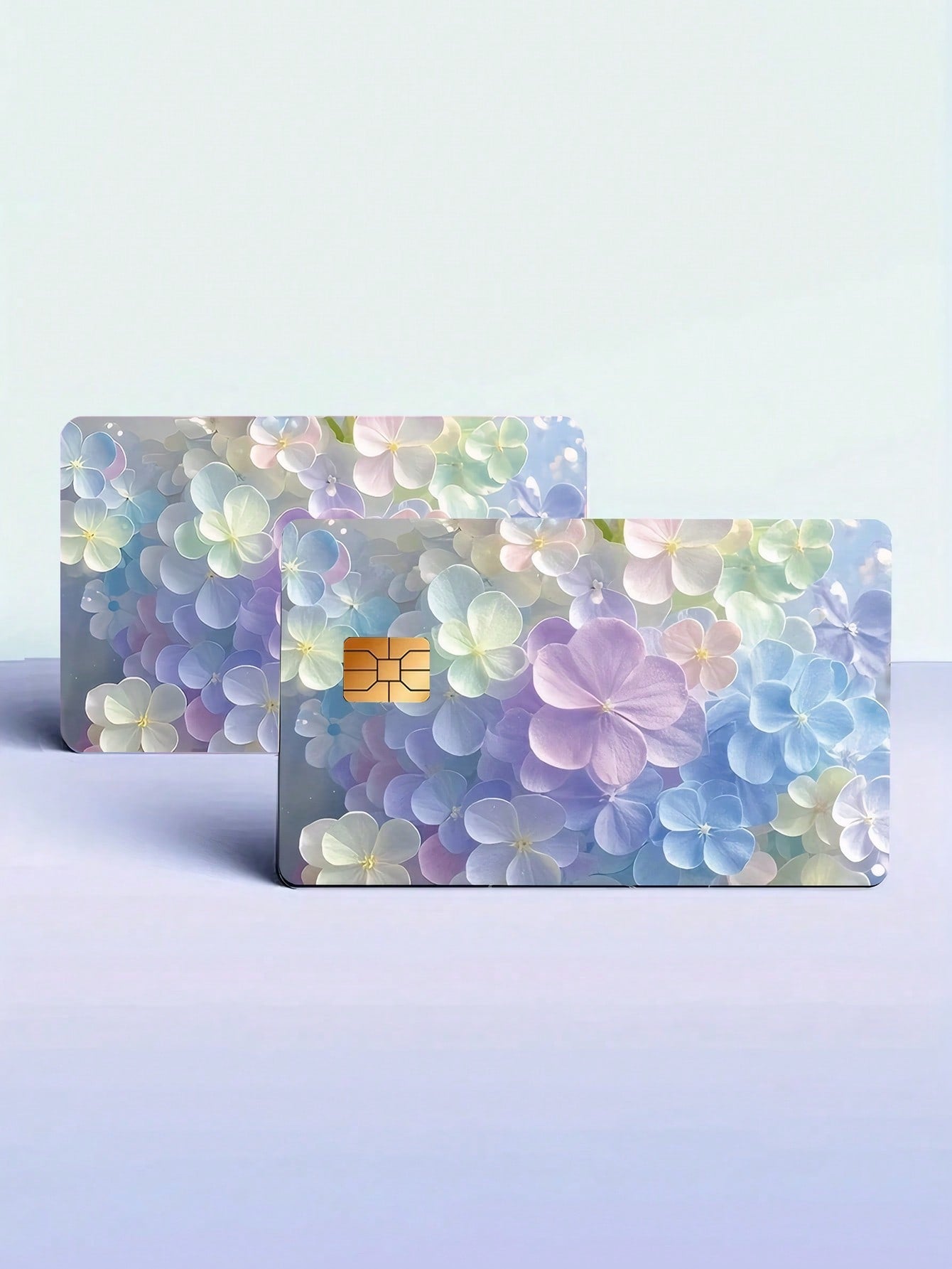 1Pc/2Pcs Slim Credit Card Skin, Floral Design Macaron Color PVC Durable Anti-Fingerprint Privacy Protection Sticker, Suitable for Bank Cards, Bus Cards, Debit Cards, Commuter Cards, Campus Cards DIY Decorative Sticker,Back to School,School Supplies