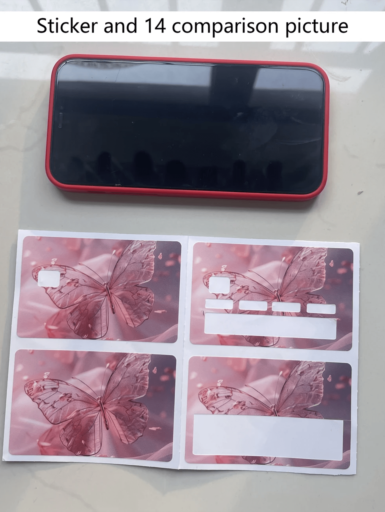 4Pcs Butterfly Credit/Debit Card Stickers – Colorful PVC Cartoon Card Skins, Fashionable & Durable