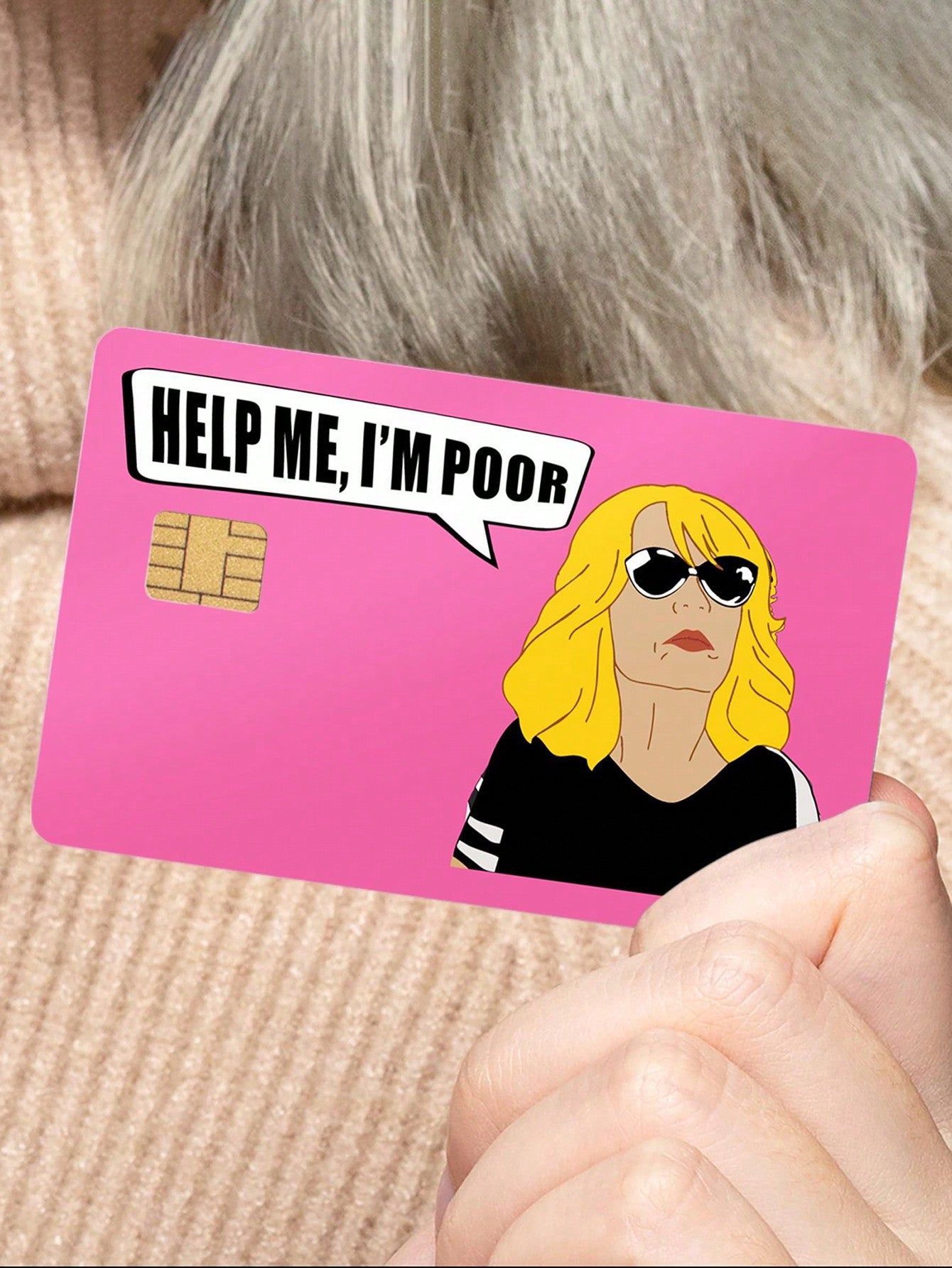 Funny Pink Credit Card Stickers – 1Pc/3Pcs Set, Durable Decorative Card Skins for Bank, Debit & Transportation Cards