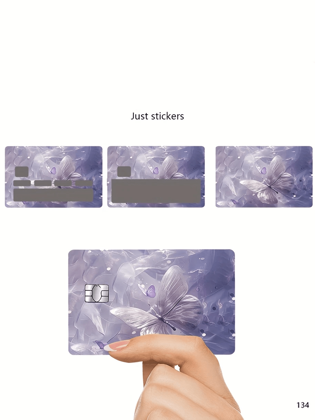 4Pcs Butterfly Credit/Debit Card Stickers – Colorful PVC Cartoon Card Skins, Fashionable & Durable