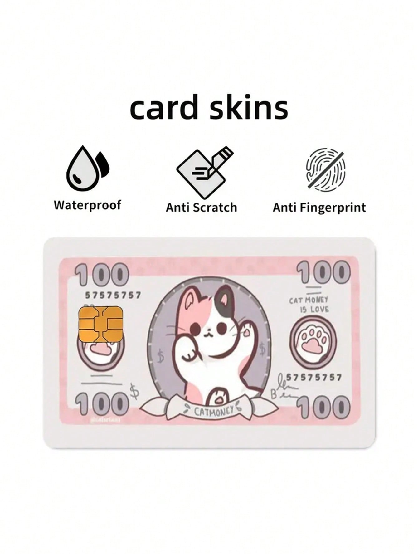 4Pcs Cute Cat Pattern PVC Credit Card Holders – Fits Bank, Debit, Transportation & Room Key Cards, Back to School Supplies