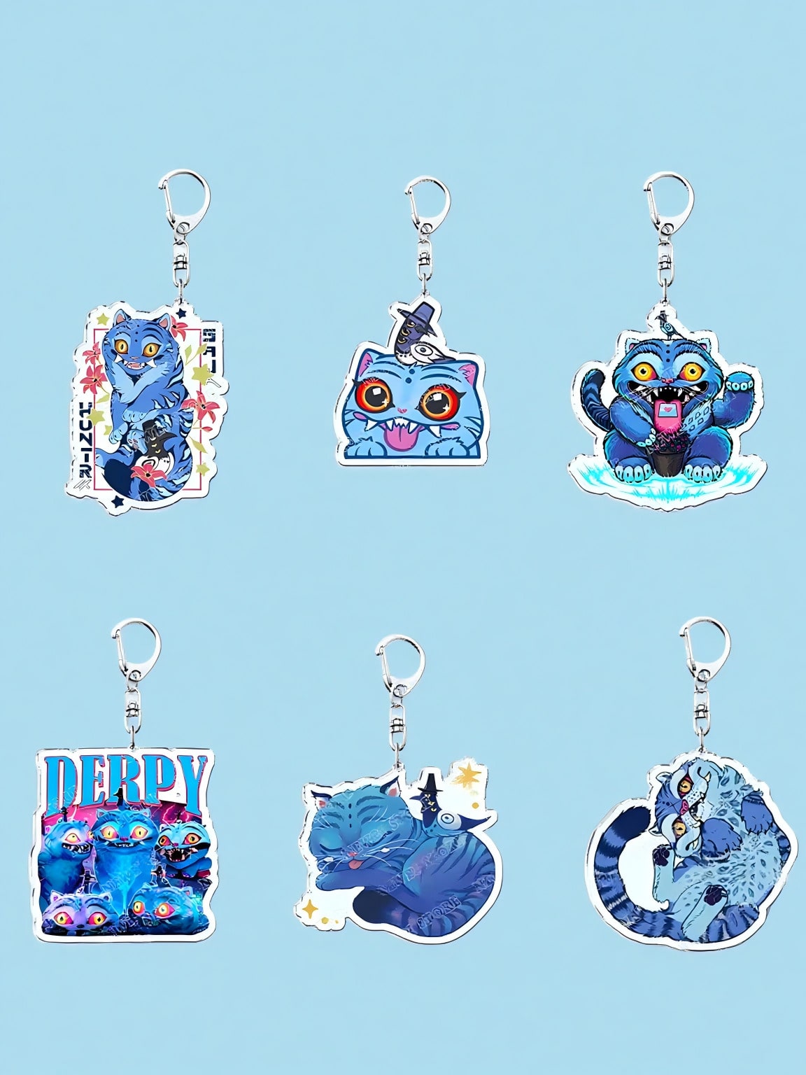 6-Pack Cute K-Pop Movie Keychains — Multicolor Enamel Bag Charms & Keyrings for Women, Fans & Friends (Gift Set)