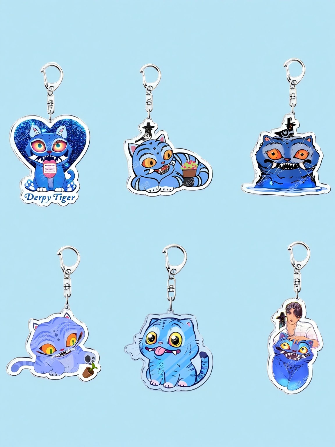 6-Pack Cute K-Pop Movie Keychains — Multicolor Enamel Bag Charms & Keyrings for Women, Fans & Friends (Gift Set)