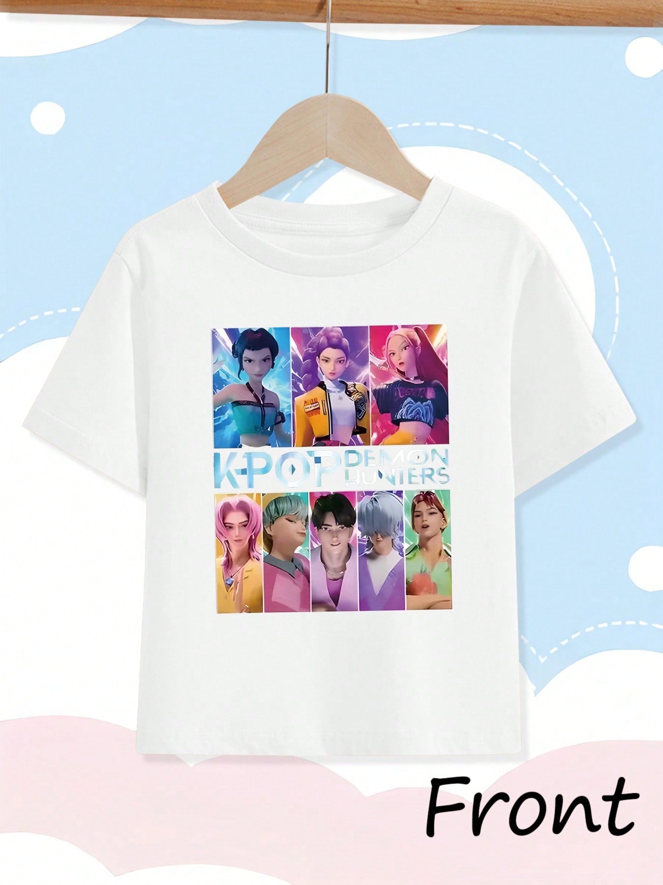 KPOP Prints Print,Summer Round Neck Fun Casual T-Shirt For Children, Made Of Slightly Stretchy Fabric, Breathable And Comfortable, Fashionable And Versatile, Men's/Girls' Same T-Shirt