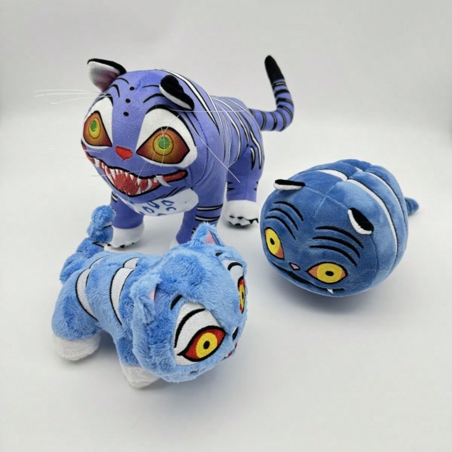K-POP Demon Hunters Plush Toy — Cute Blue Tiger Stuffed Animal, Kawaii Anime Style Collectible Doll (Official Licensed K-POP Gift)
