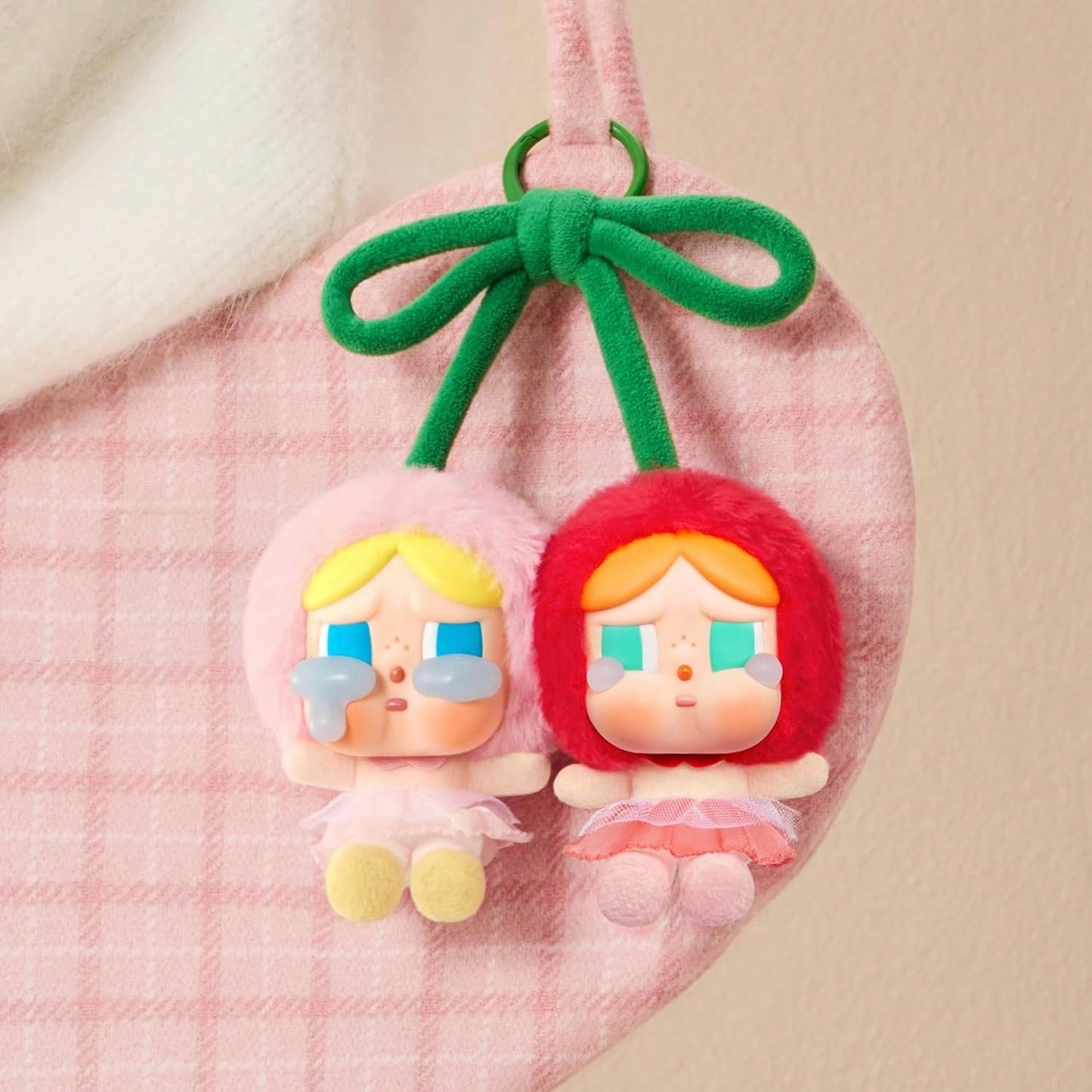 Pop Mart 100% Authentic Crybaby Crying For Love Series-Vinyl Plush Hanging Card (Love You Cherry Much), Holiday Birthday Gifts For Girls And Boys, Emotional Gift, Back To School Gift, Kawaii Room Decor