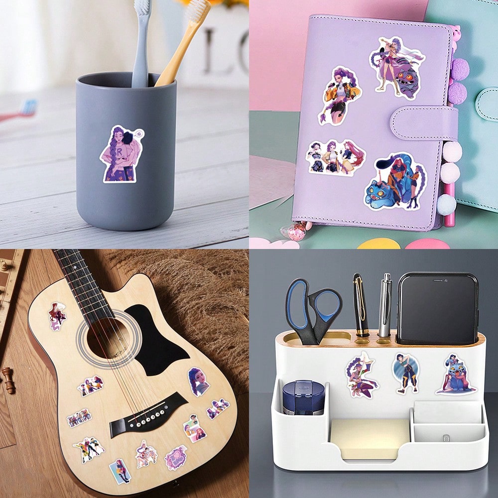 55-Pack K-Pop Demon Hunters Graffiti Stickers — Cute Cartoon Aesthetic Vinyl Decals (Waterproof) for Laptops, Phones, Water Bottles, Skateboards & Gifts