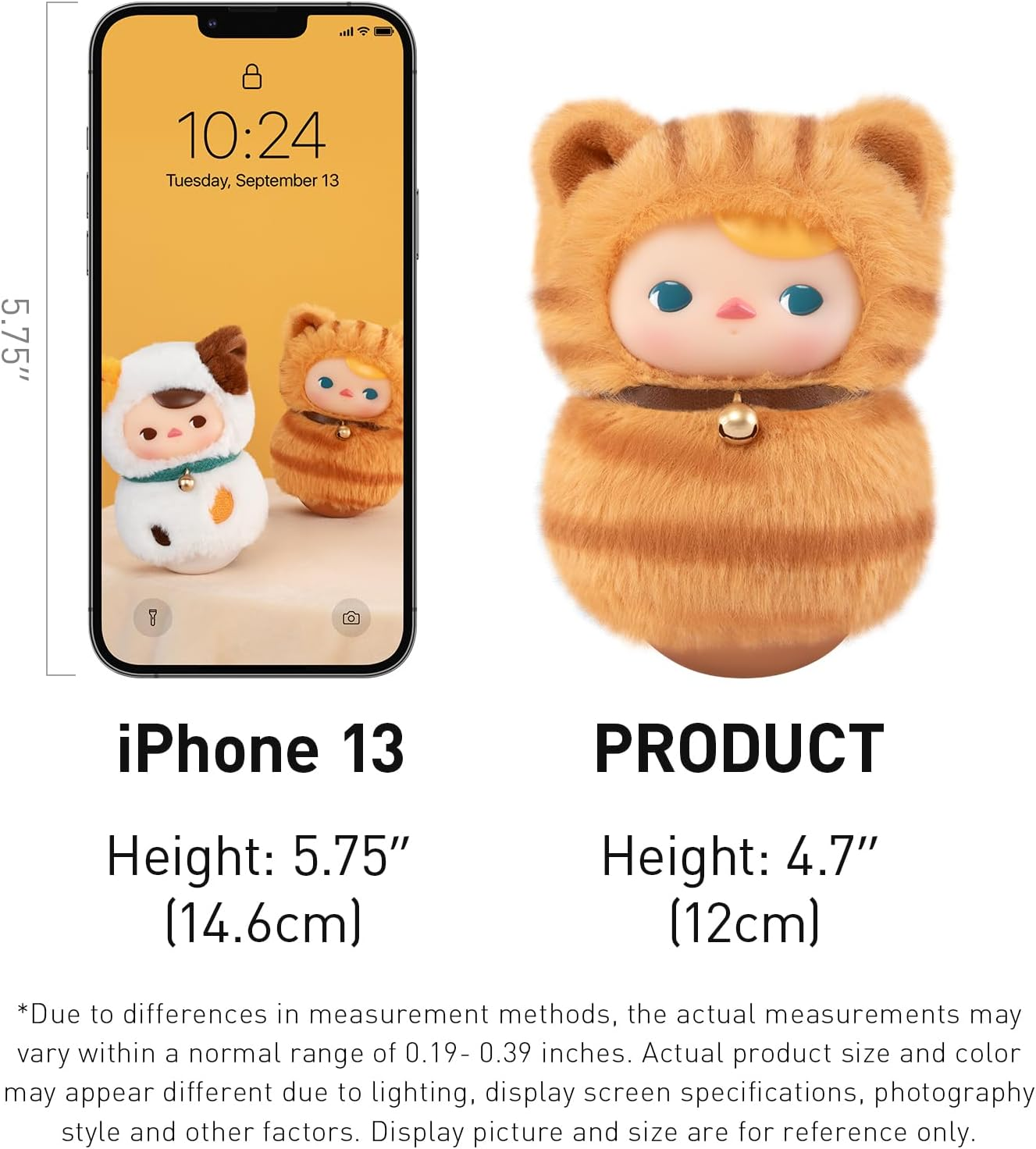 PUCKY Roly-Poly Kitty Series-Vinyl Plush Blind Box, PUCKY Blind Box Figures, Random Design Action Figures Collectible Toys Home Decorations, Holiday Birthday Gifts,Single Box
