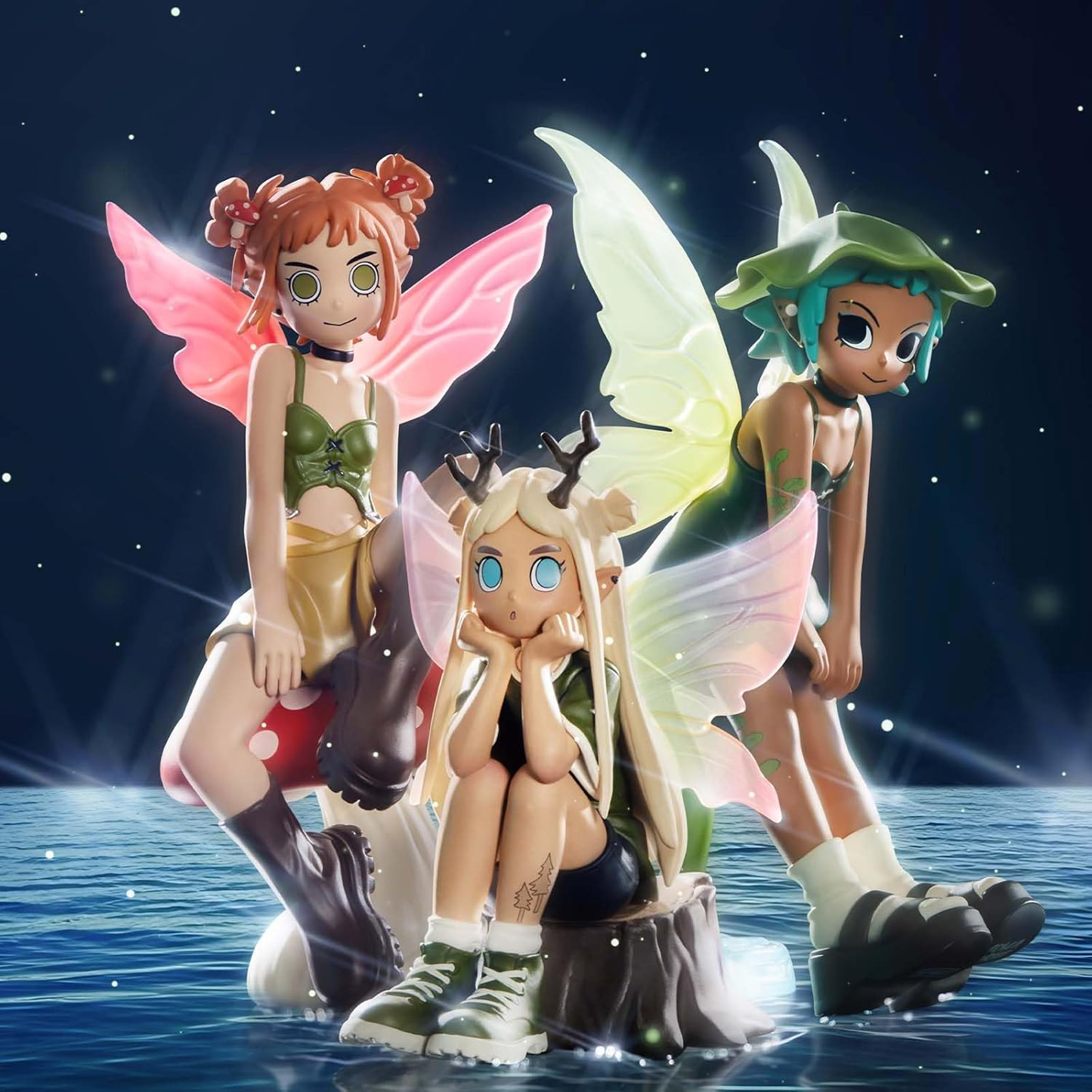 Peach Riot Punk Fairy Series Figures, Peach Riot Blind Box Figures, Random Design Action Figures Collectible Toys Home Decorations, Holiday Birthday Gifts for Girls and Boys, Single Box