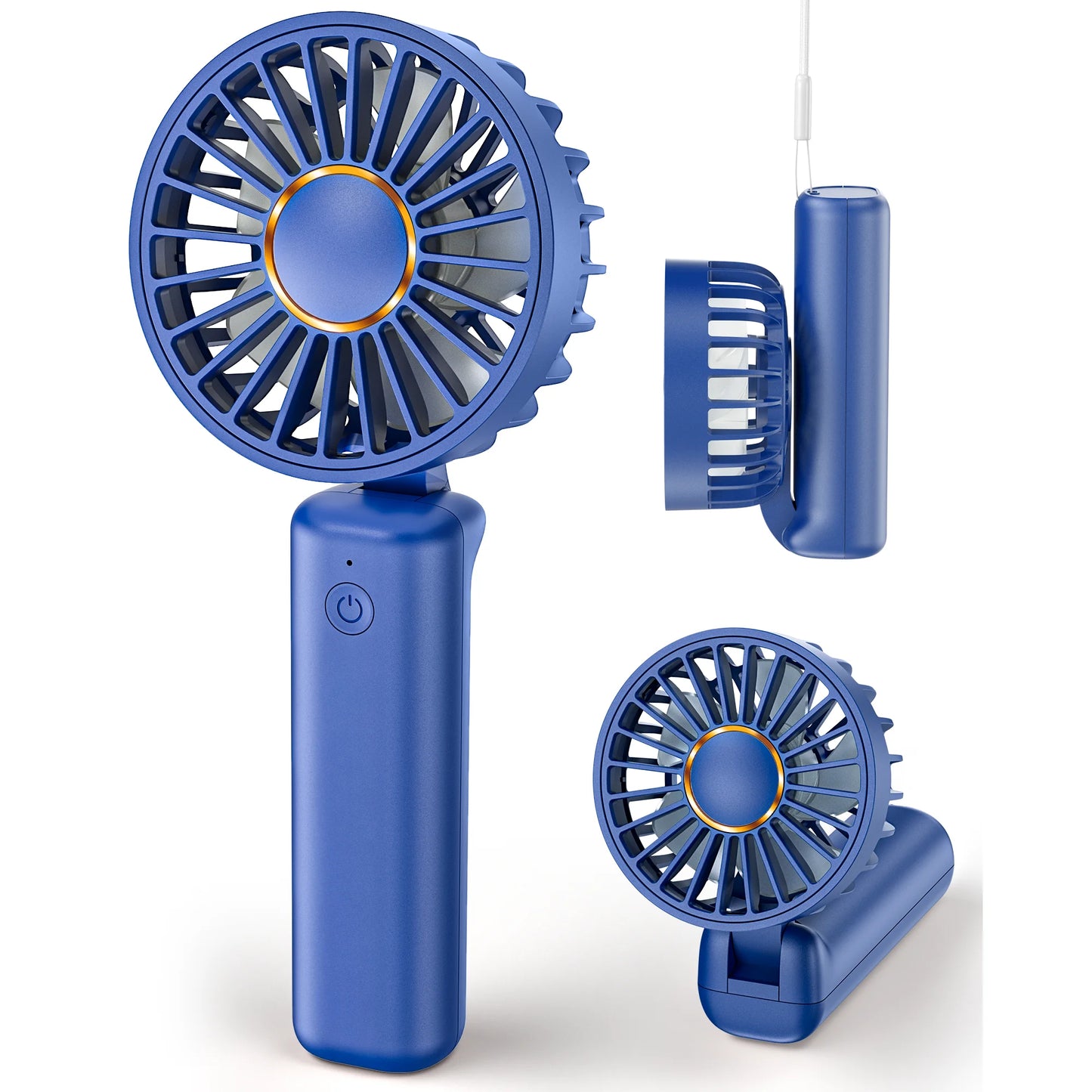 Portable Handheld Fan, Mini Portable Fan, 2000Mah Rechargeable USB Fan, 3 Speed Personal Small Desk Fan, Strong Airflow, Super Quiet, Pocket Fan with Carabiner for Girl Women Home Outdoor Indoor Pink
