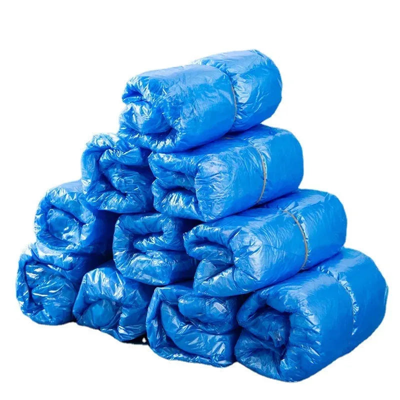 100PCS Disposable Waterproof Shoe Cover Plastic Non-Slip Foot Cover Indoor PE Padded Shoe Cover