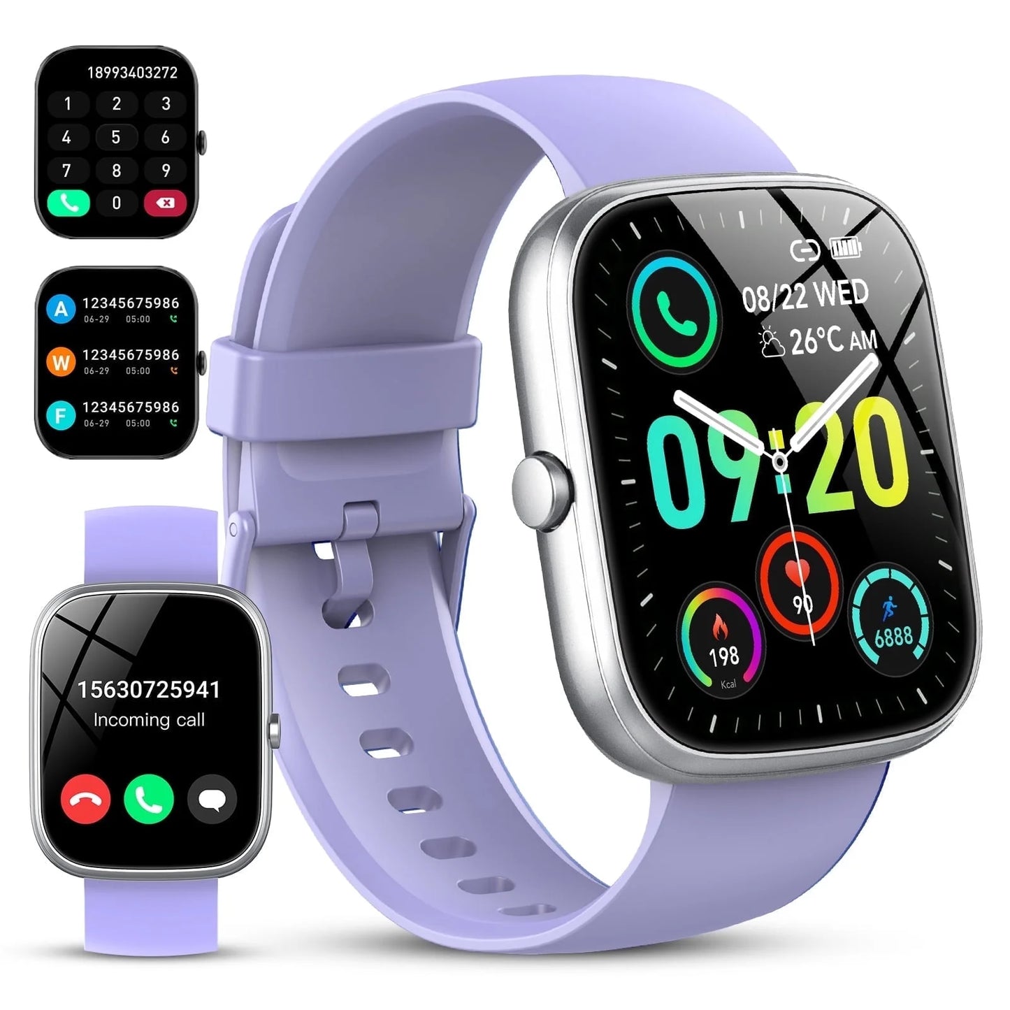 IP68 Waterproof 1.91″ Smartwatch for Android & iPhone – Bluetooth Calling, 100+ Sports Modes, Fitness Tracker (Black)