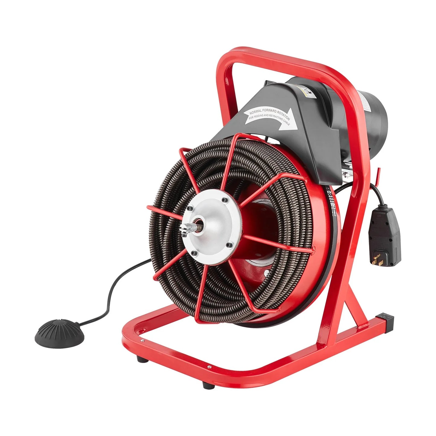 VEVOR Drain Cleaner Machine Drain Auger 75FT X 1/2 Inch Manual Feed & 4 Cutters