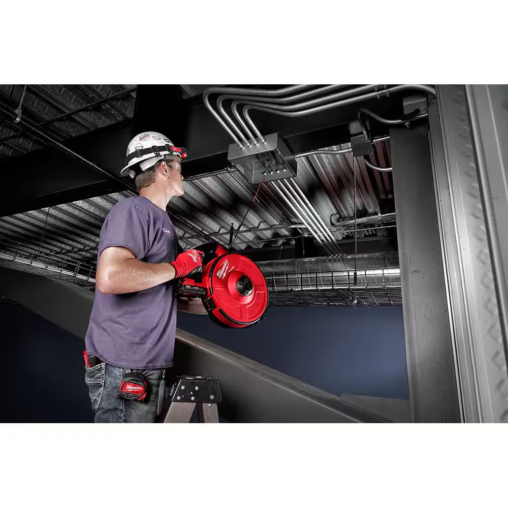 M18 FUEL 18V Lithium-Ion Brushless Cordless Angler 240 Ft. Steel Pulling Fish Tape Kit W/ (2) 2.0Ah Batteries