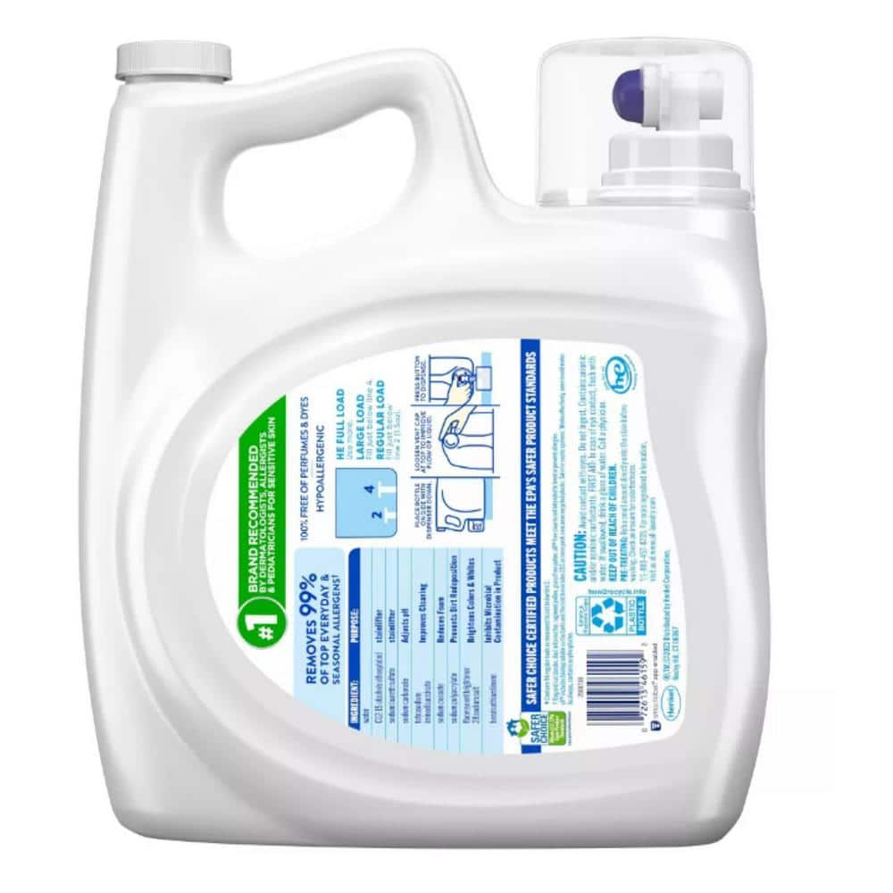 Free Clear for Sensitive Skin Liquid Laundry Detergent, 94Loads, 141 Fl.Oz.
