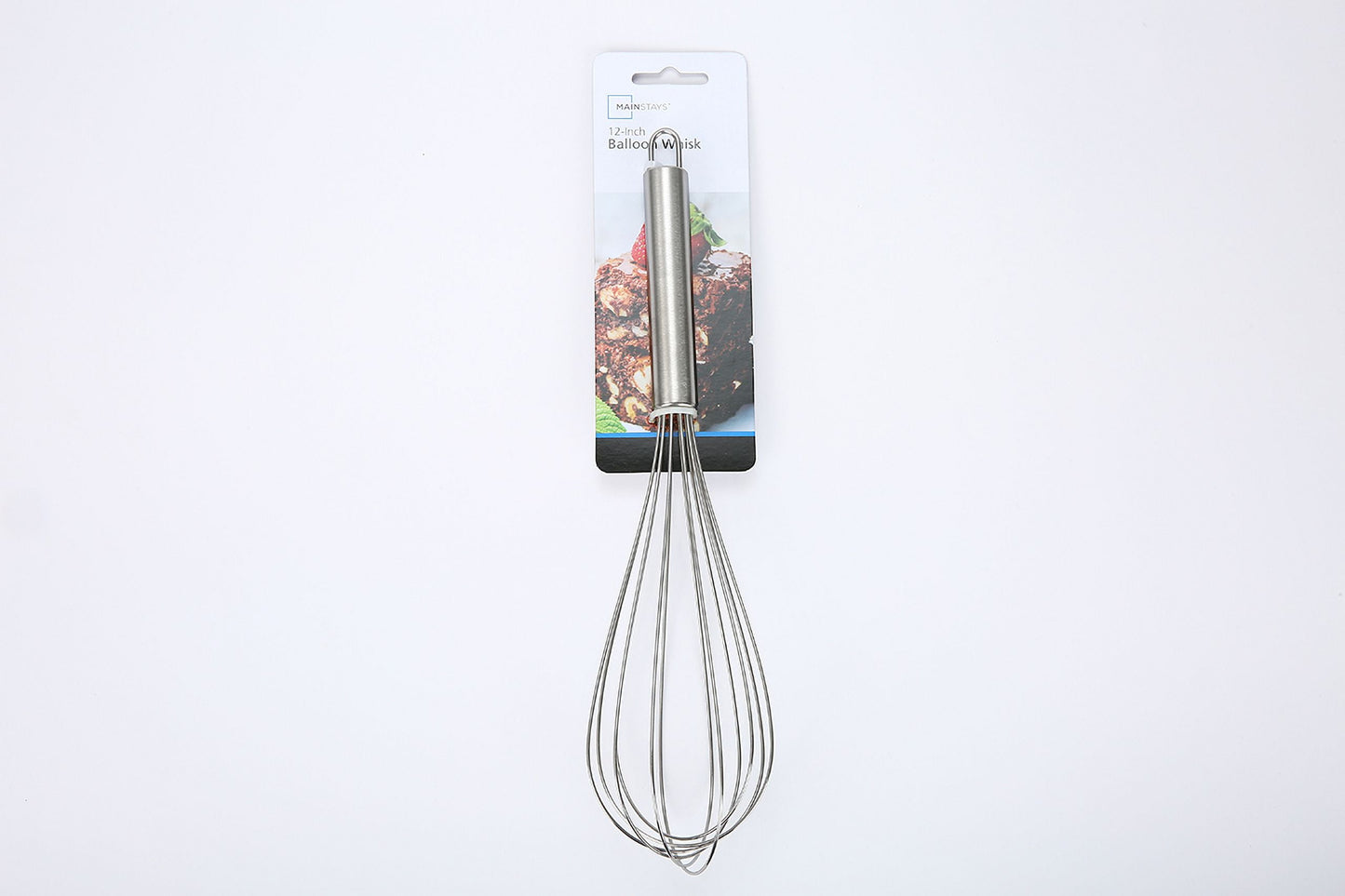 12-Inch Stainless Steel Whisk with Loop for Hanging, Silver