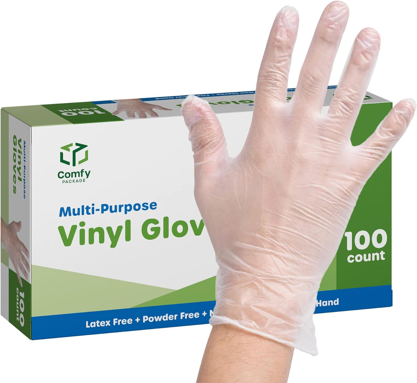 Disposable Vinyl Gloves, Powder Free, Latex Free, Clear Gloves for Cooking and Cleaning