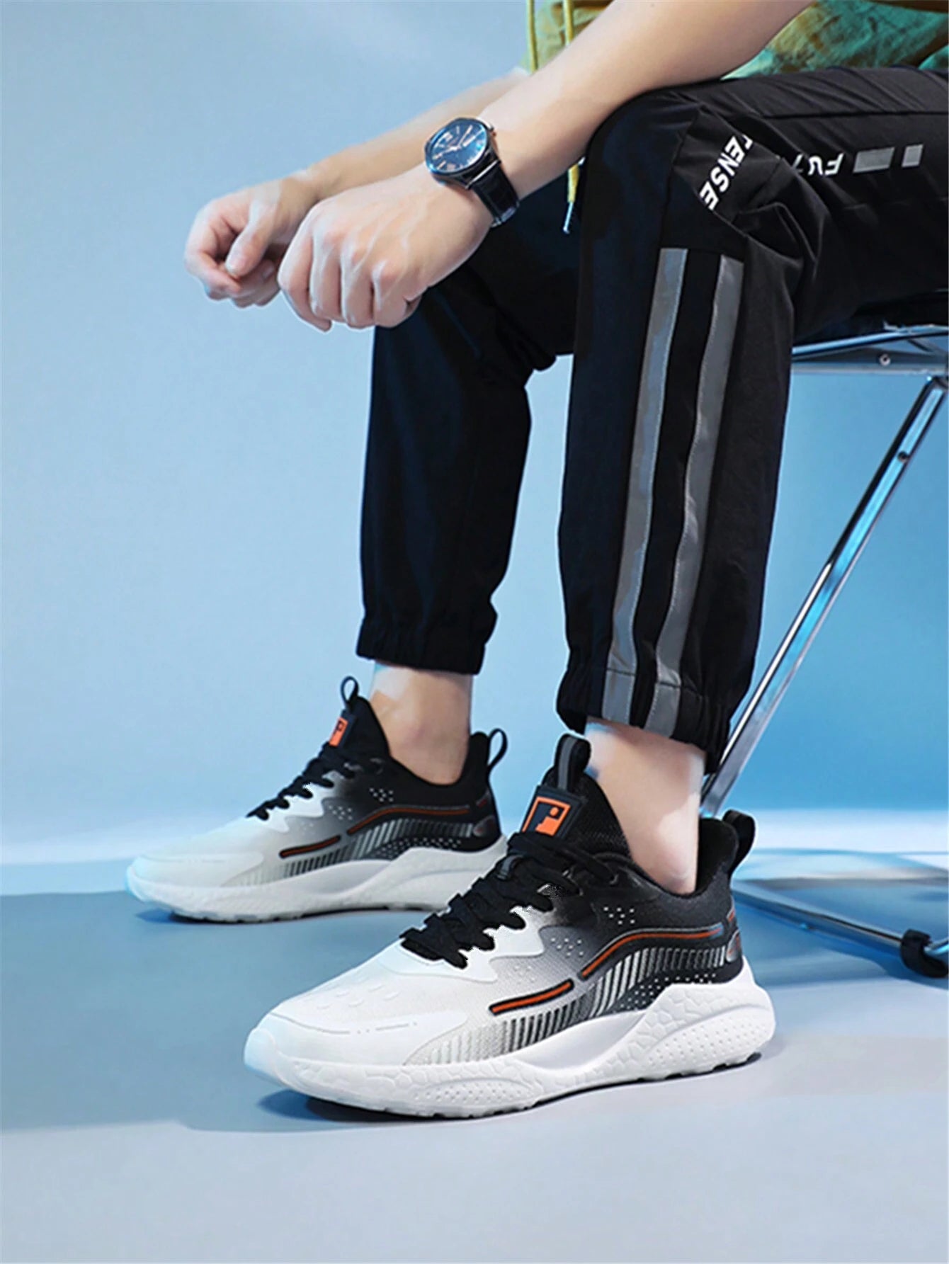 Unisex Casual Knitted Running Shoes, Thick Outsole and Elevated Height, Korean Design for Couple