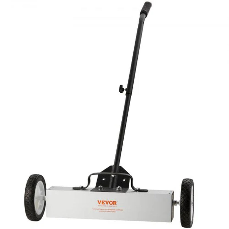 VEVOR 45Lbs Rolling Magnetic Sweeper with Wheels, Push-Type Magnetic Pick up Sweeper, 18-Inch Large Magnet Pickup Lawn Sweeper, Magnet with Telescoping Handle, Easy Cleanup of Workshop Garage Yard