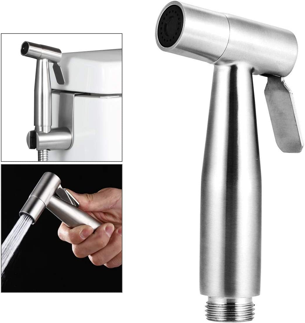 Handheld Bidet Sprayer for Toilet, Baby Cloth Diaper Sprayer Bidet for Toilet Stainless Steel Brushed Nickel Bathroom Hand Held Shattaf Shower Wall&Toilet Mount (Bidet Sprayer Head Only)