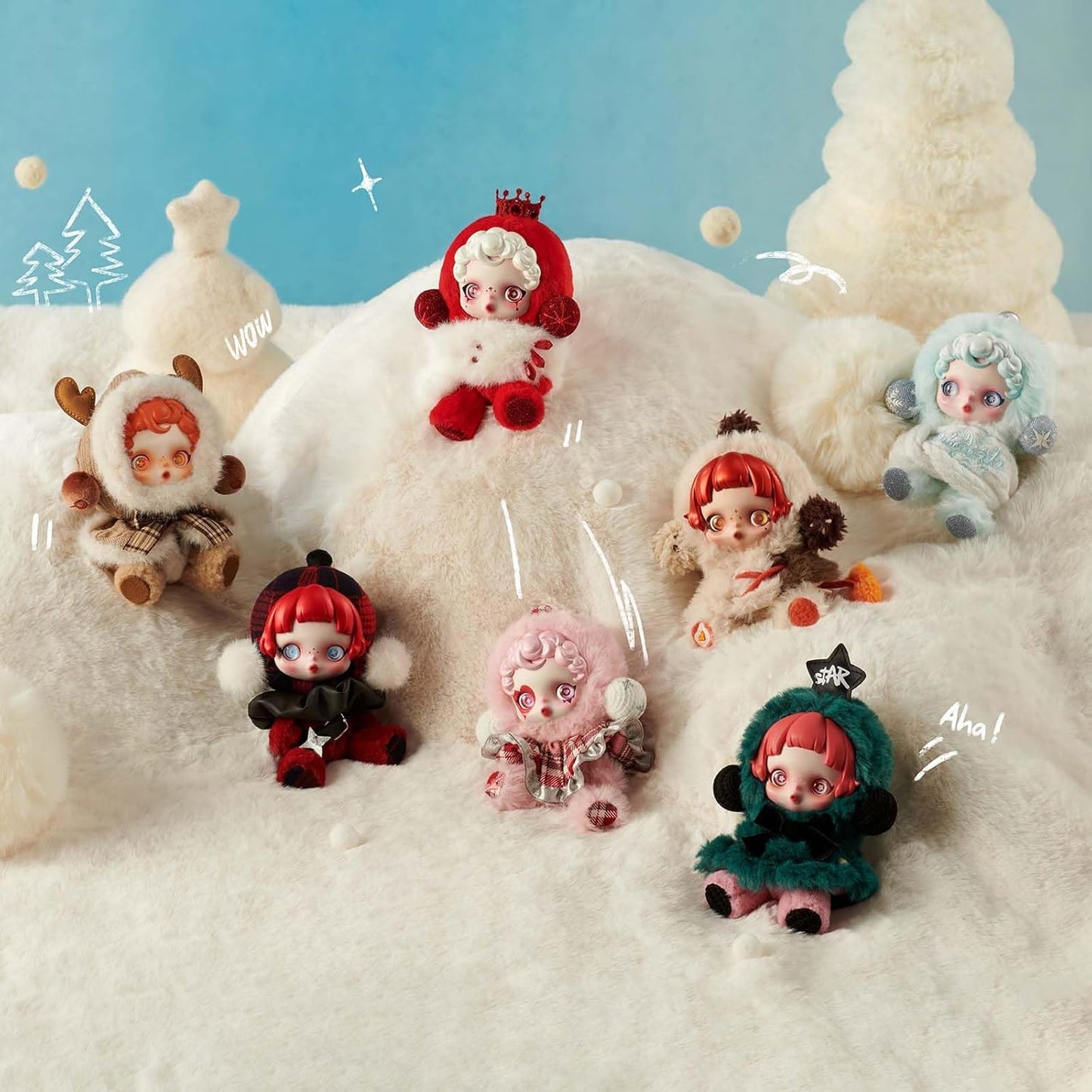 SKULLPANDA Winter Symphony Series, Blind Box Figures, Random Design Figures Collectible Toys Home Decorations, Holiday Birthday Gifts, Single Box