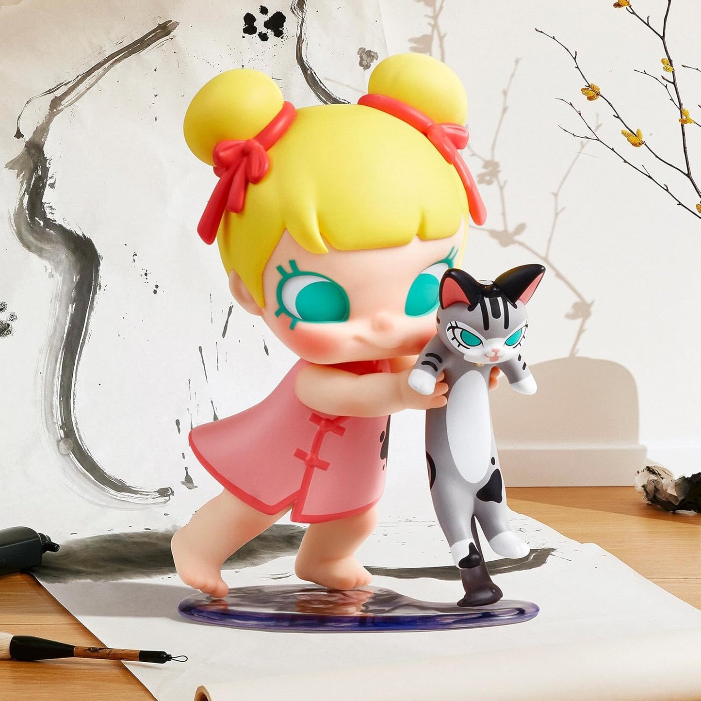 Baby Molly & Baby Tabby Series Figures, 12Pcs Blind Box Figures, Random Design Action Figures Collectible Toys Home Decorations, Holiday Birthday Gifts for Girls and Boys, Whole Set
