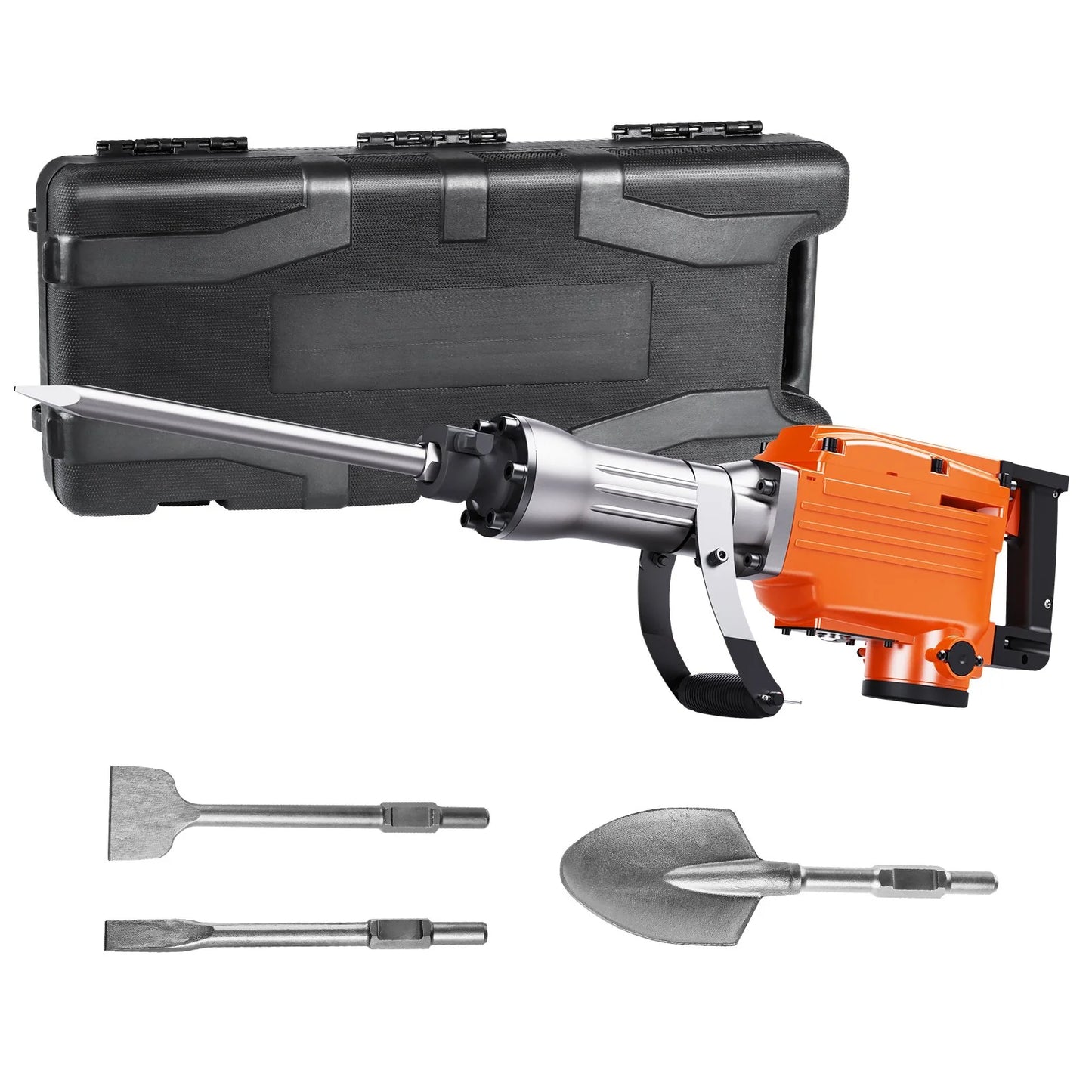 VEVOR Demolition Jack Hammer, 2200W 1400 BPM Jack Hammer Concrete Breaker, Heavy Duty Electric Jack Hammer 6Pcs Chisels Bit with Gloves, 360C Swiveling Front Handle for Trenching and Breaking Holes