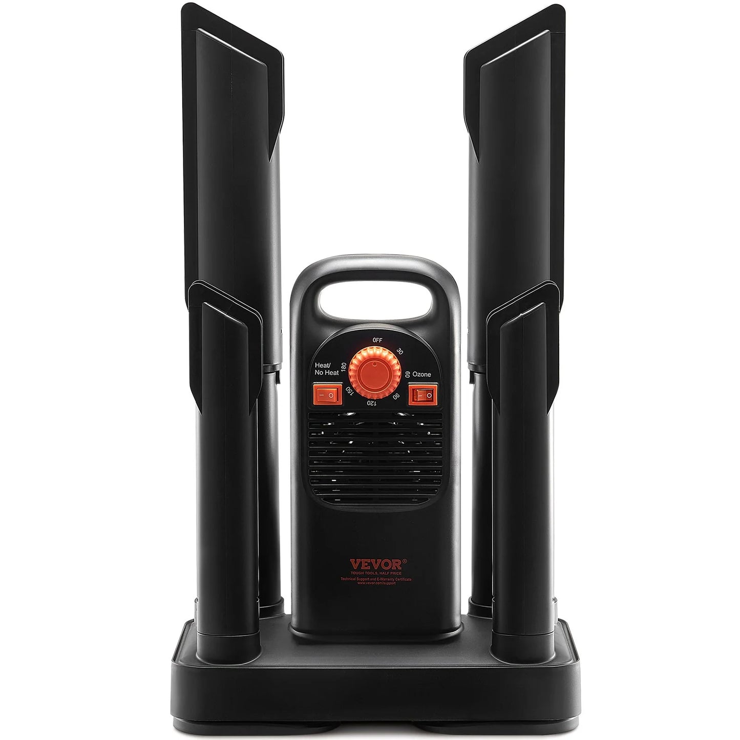 VEVOR Detachable 4-Tube Shoe Dryer with Timer and Quick Drying Black & Orange,Ultra Silent, Quick Drying for Work Boots, Ski Boots, Sneakers, Gloves, Hats, Helmets