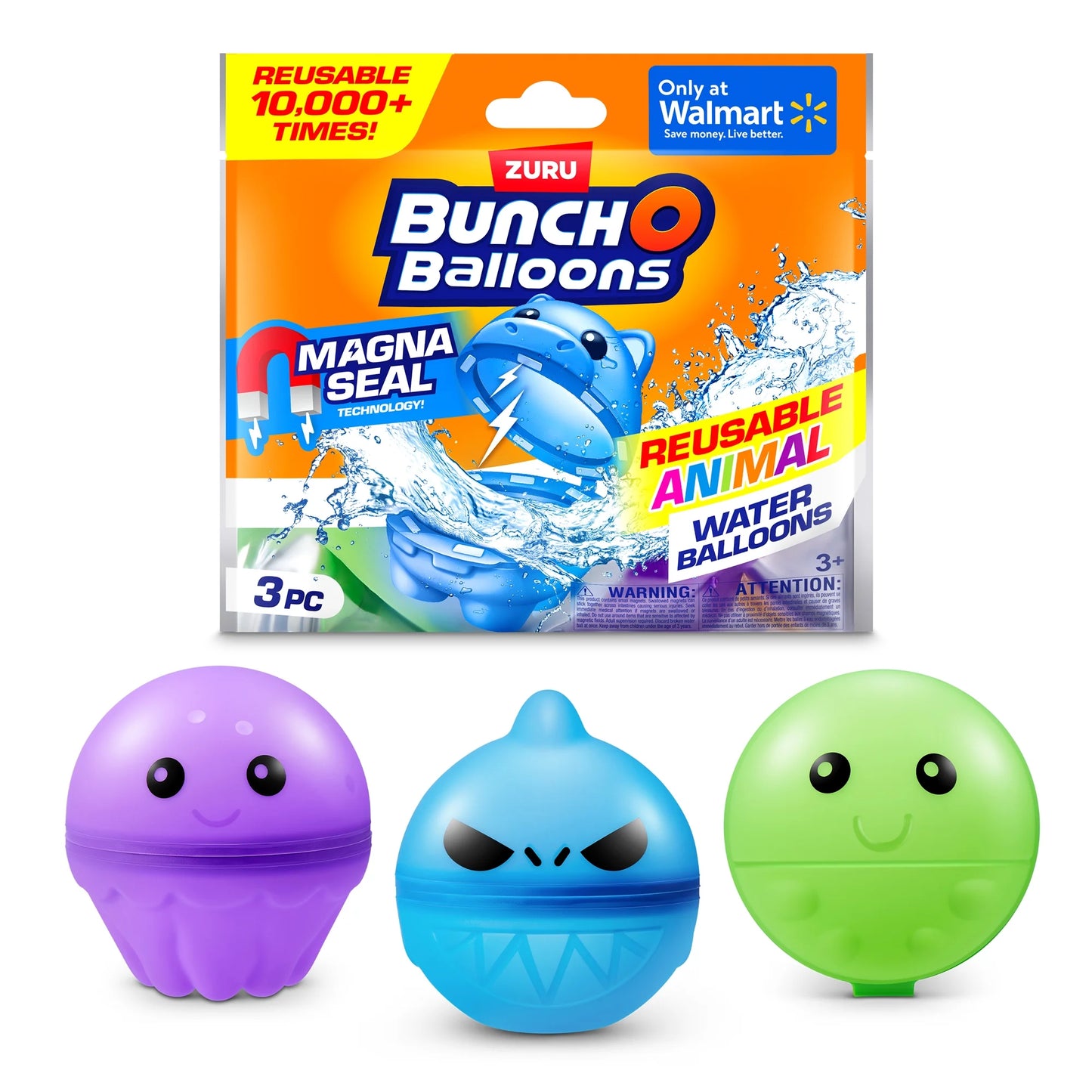 Reusable Animal Water Balloons 3 Pack Mixed Unisex